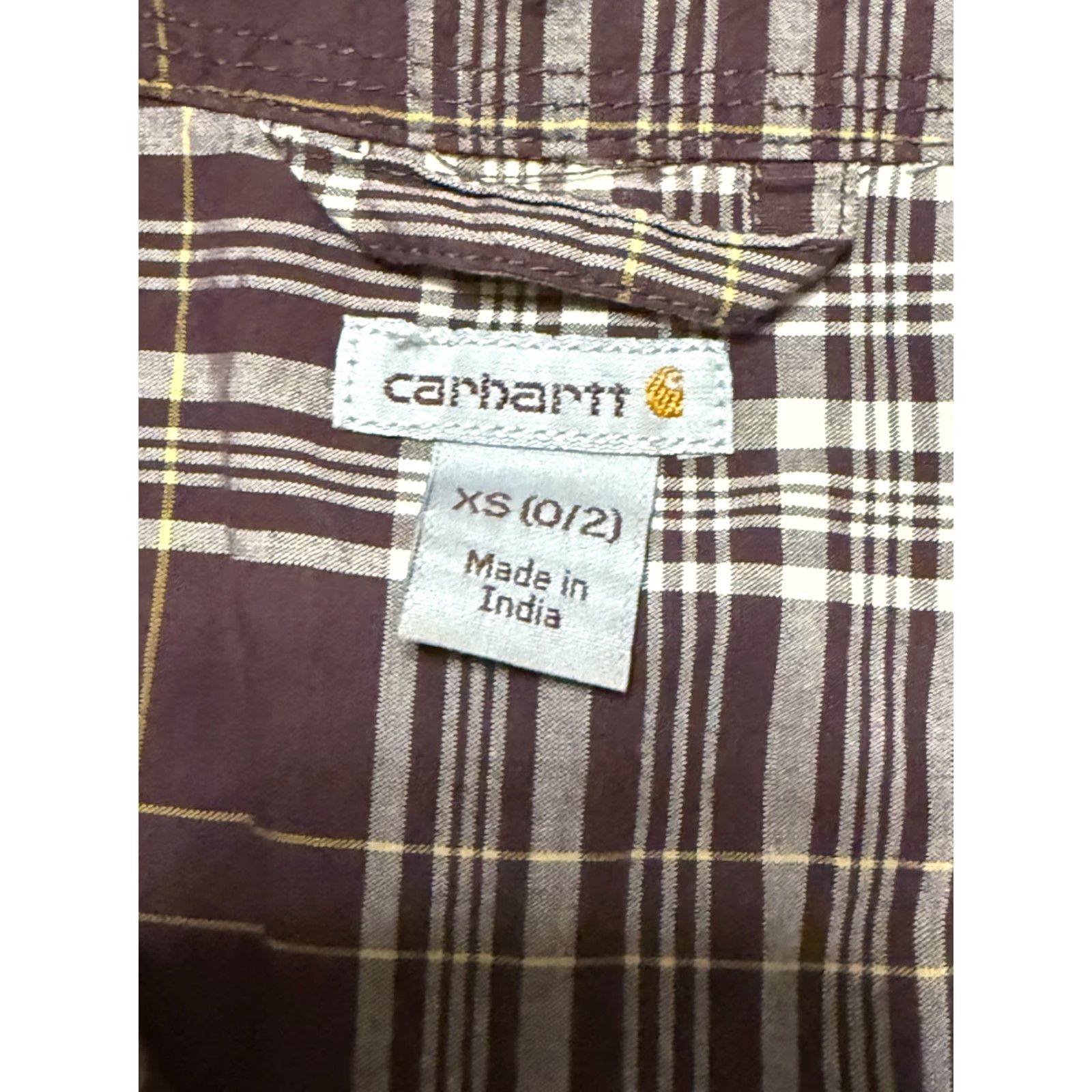 Carhartt Carhartt Shirt Women's Size XS Brown Yellow White Plaid Long Sleeve Button Up Size XS / US 0-2 / IT 36-38 - 5 Thumbnail