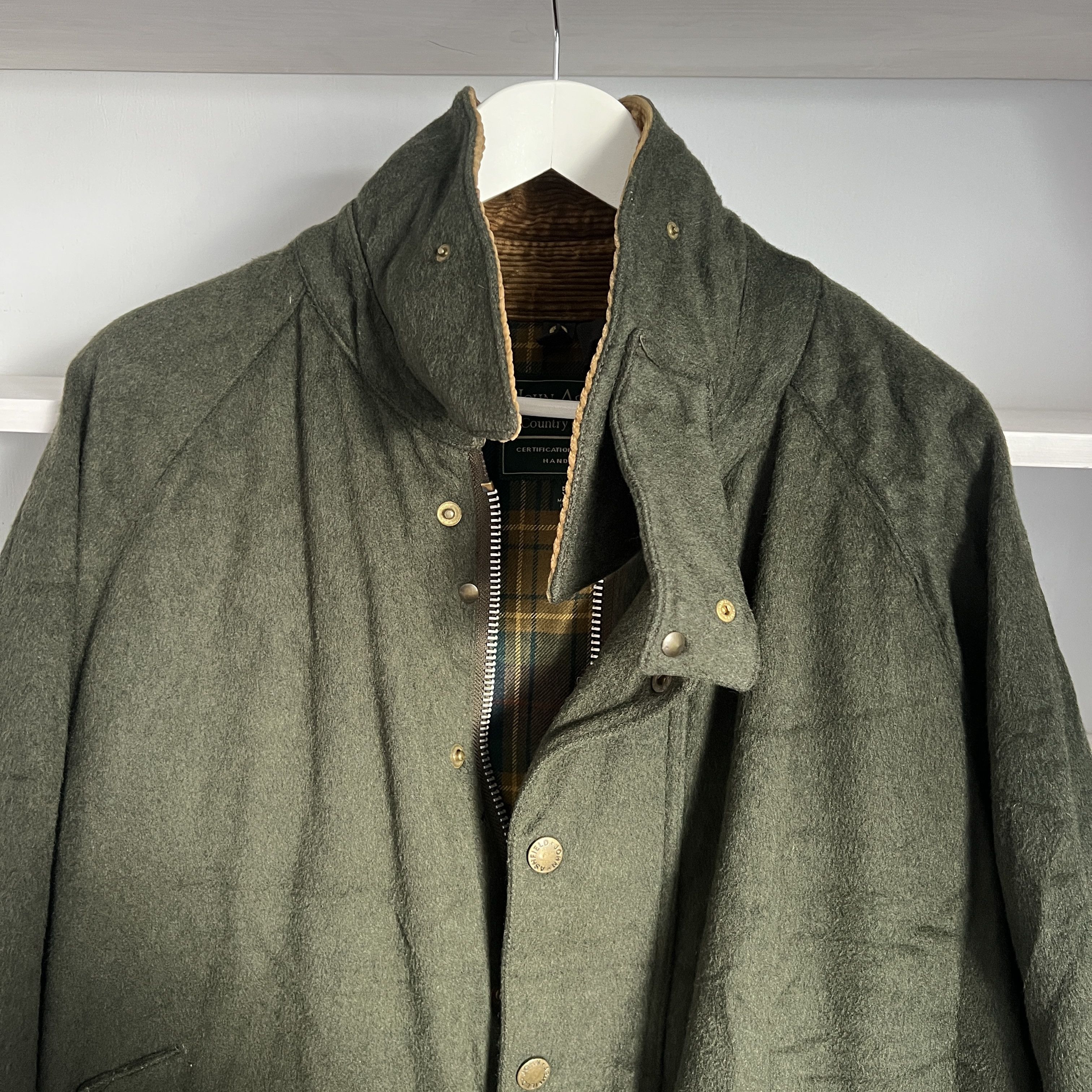 Barbour VINTAGE Men's JOHN ASHFIELD Wool Hunting Green Jacket Size US XL / EU 56 / 4 - 10 Thumbnail