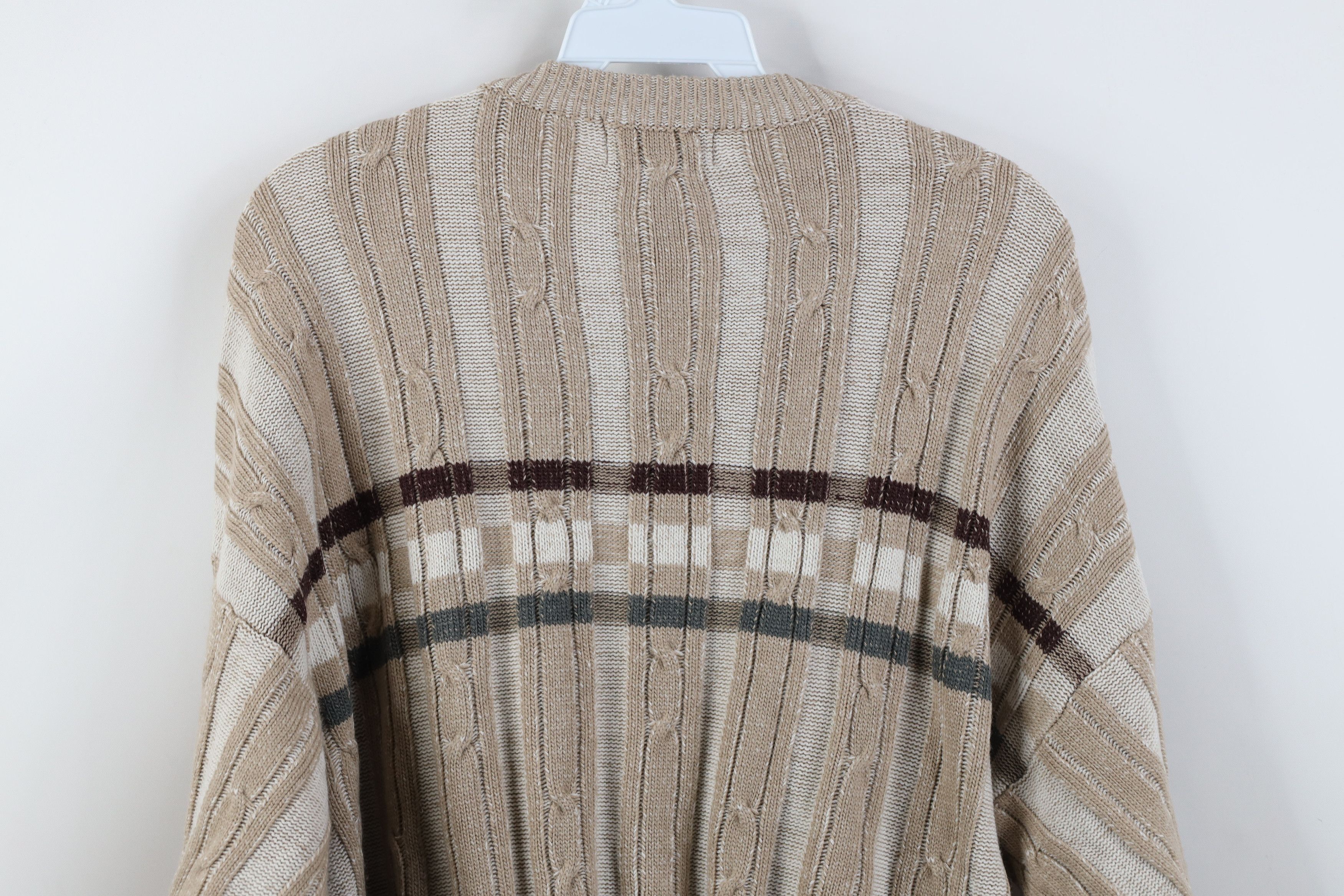 Vintage Vintage 90s Streetwear Ribbed Cable Knit Crewneck Sweater Size US L / EU 52-54 / 3 - 10 Thumbnail