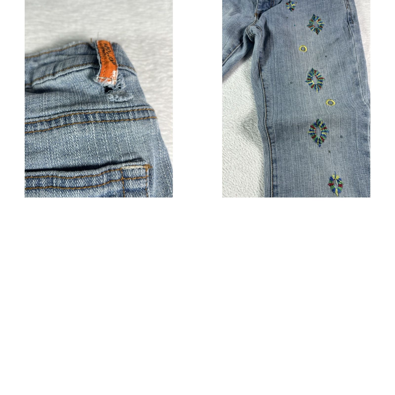 Vintage VINTAGE Apollo Women's Jeans Regular Blue Light Wash Embroidered 3/4 27in 5-Pocket Denim Straight Size 26" / US 2 / IT 38 - 8 Thumbnail