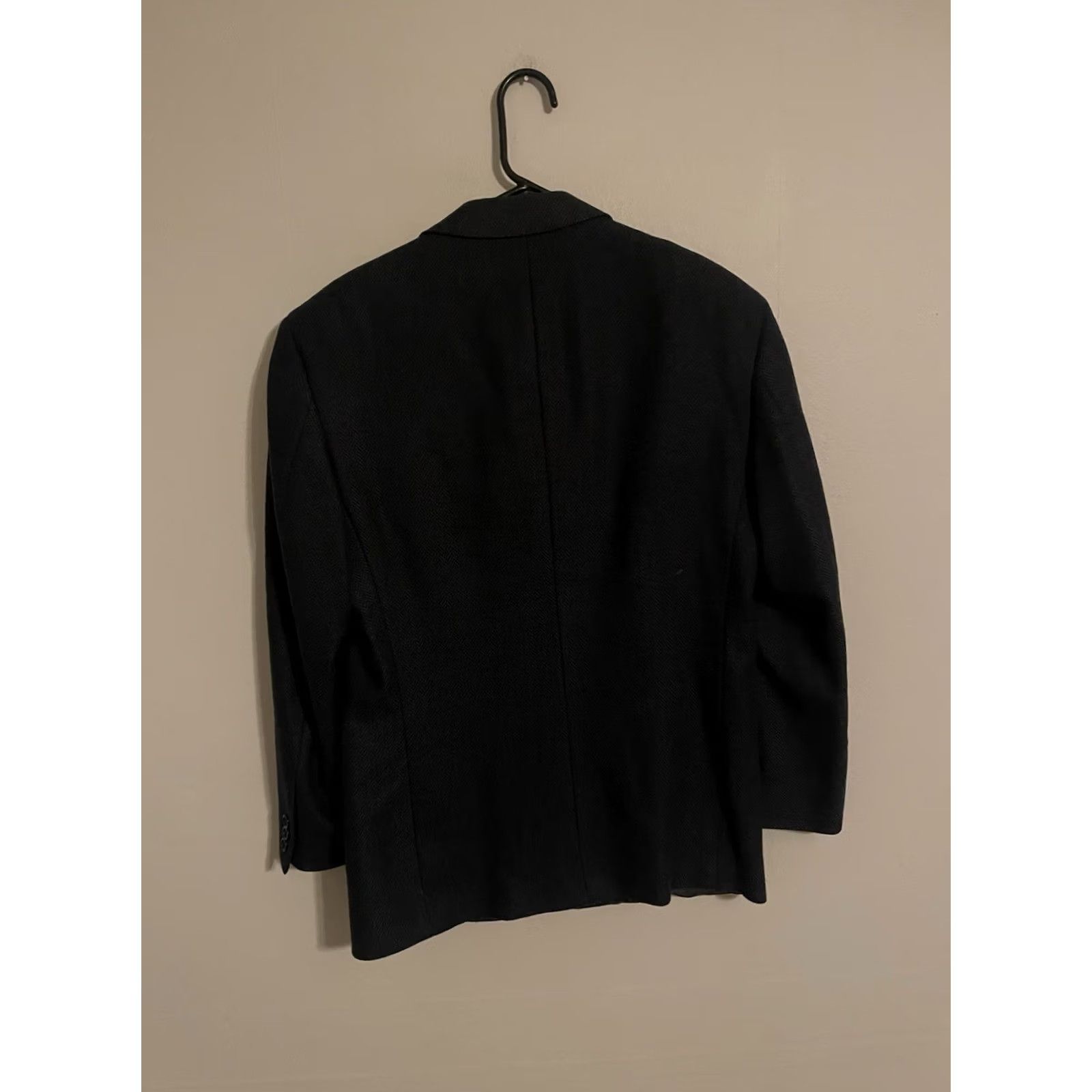 Yves Saint Laurent VINTAGE Saint Laurent YSL Wool Cashmere Blazer Jacket Navy Geometric Tweed 2 Piece 44R Mens Blazer Size 44R - 3 Thumbnail