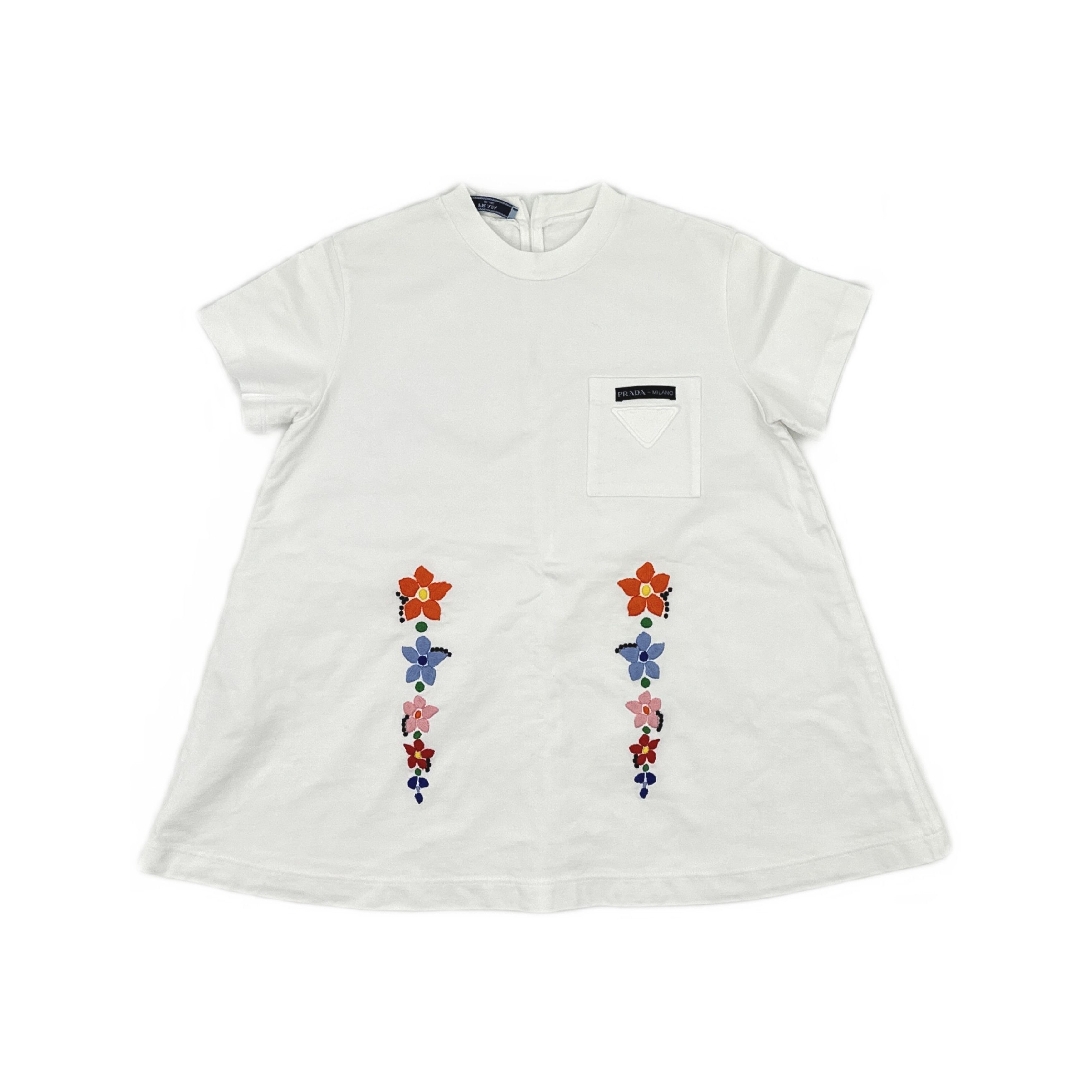 Prada Prada Floral Embroidered T-Shirt Size 40 Size S / US 4 / IT 40 - 1 Thumbnail