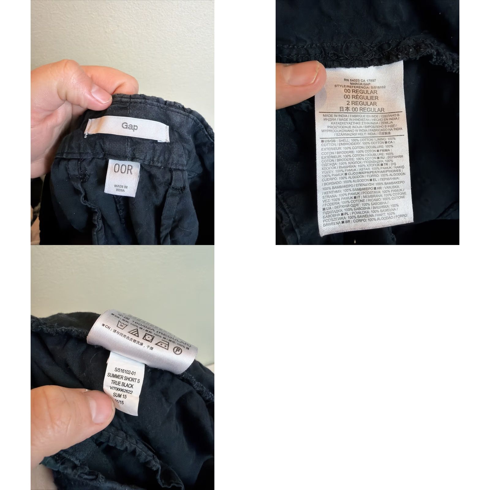 Gap VINTAGE GAP Womens Short True Black 26x3 00 Chino Summer Womens Girls Mens Size 24" / US 00 / IT 34 - 8 Thumbnail