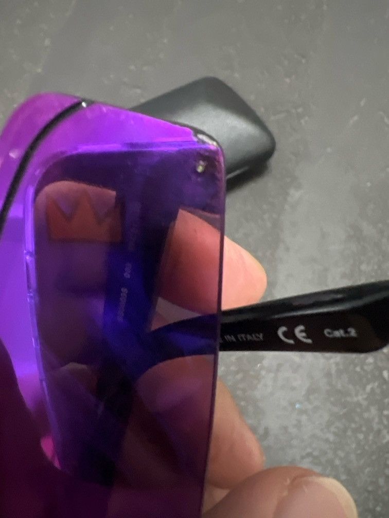 Balenciaga Balenciaga Ski rectangular-frame Sunglasses black purple Size ONE SIZE - 4 Thumbnail