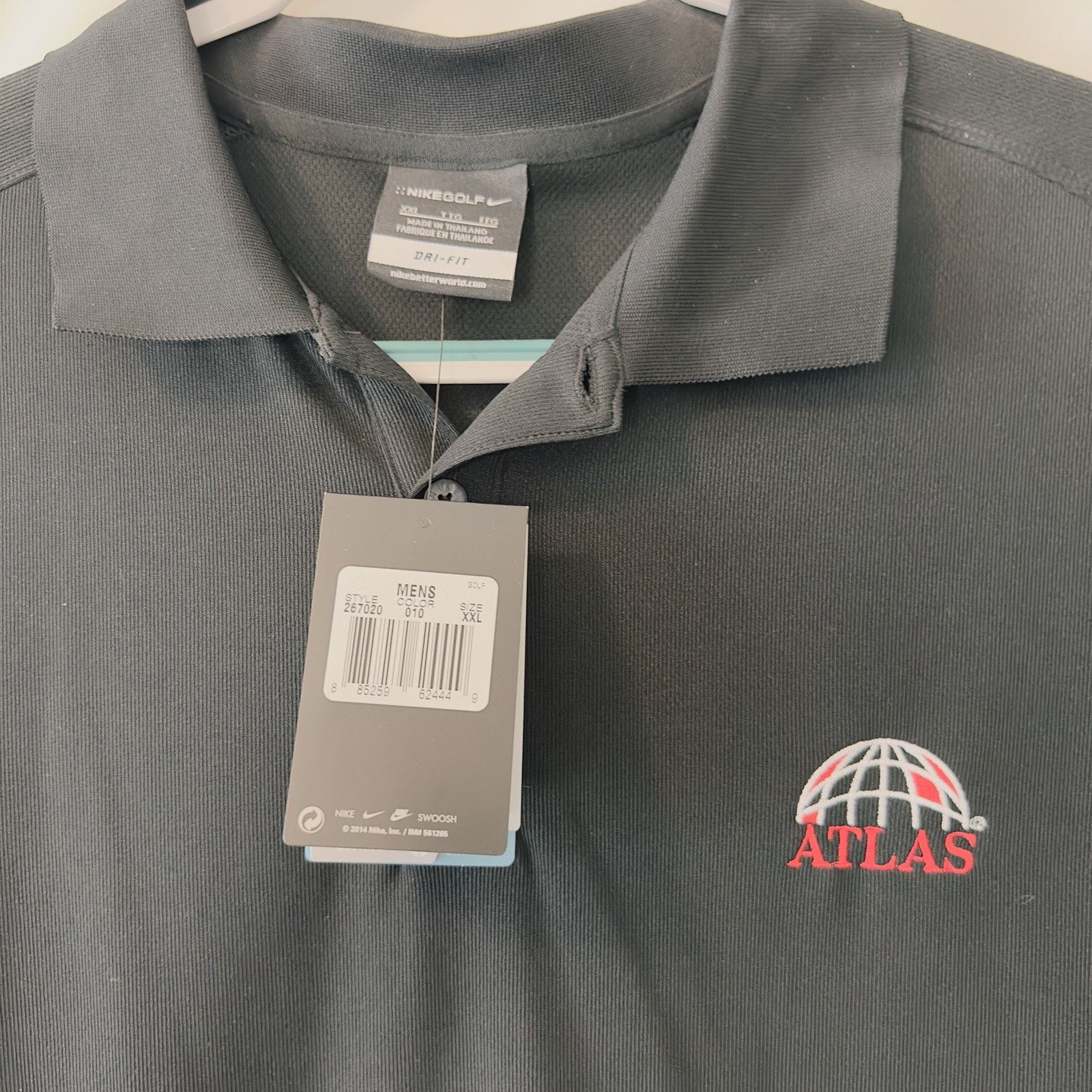 Nike Nike Golf Dri Fit XXL Black Polo ATLAS Embroidery logo NWT Size US XXL / EU 58 / 5 - 8 Thumbnail