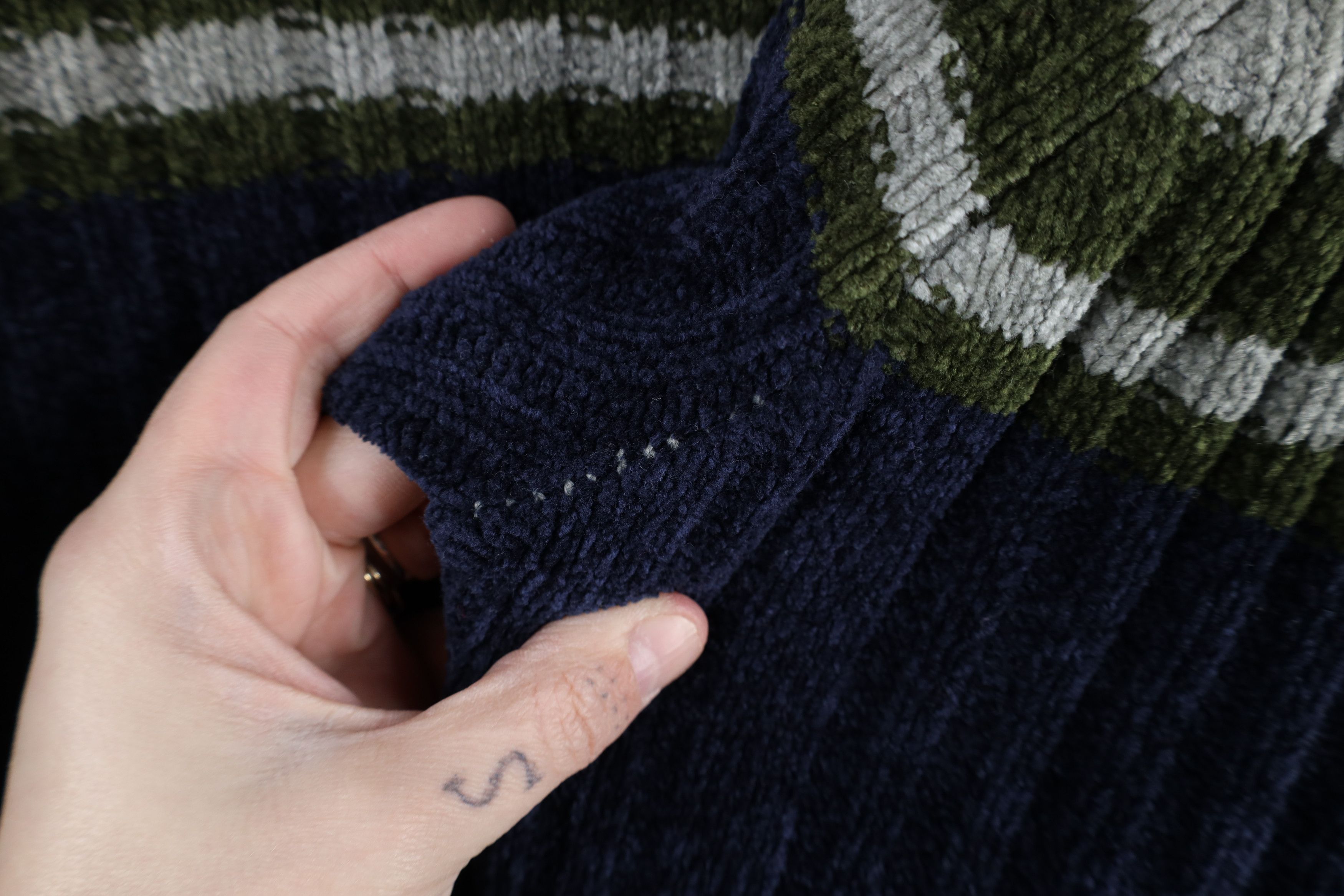 Vintage Vintage 90s Streetwear Block Ribbed Knit Fleece Sweater Size US XL / EU 56 / 4 - 6 Thumbnail