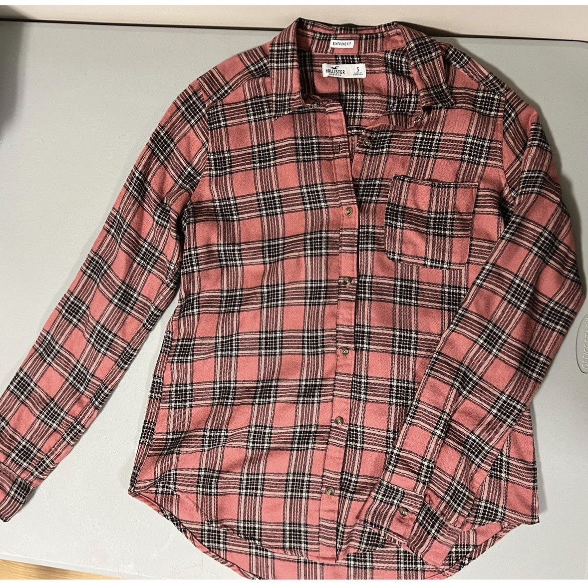 Hollister Hollister Pink Plaid Long Sleeve Flannel Shirt Top Size S 🎀✨ Size S / US 4 / IT 40 - 2 Thumbnail
