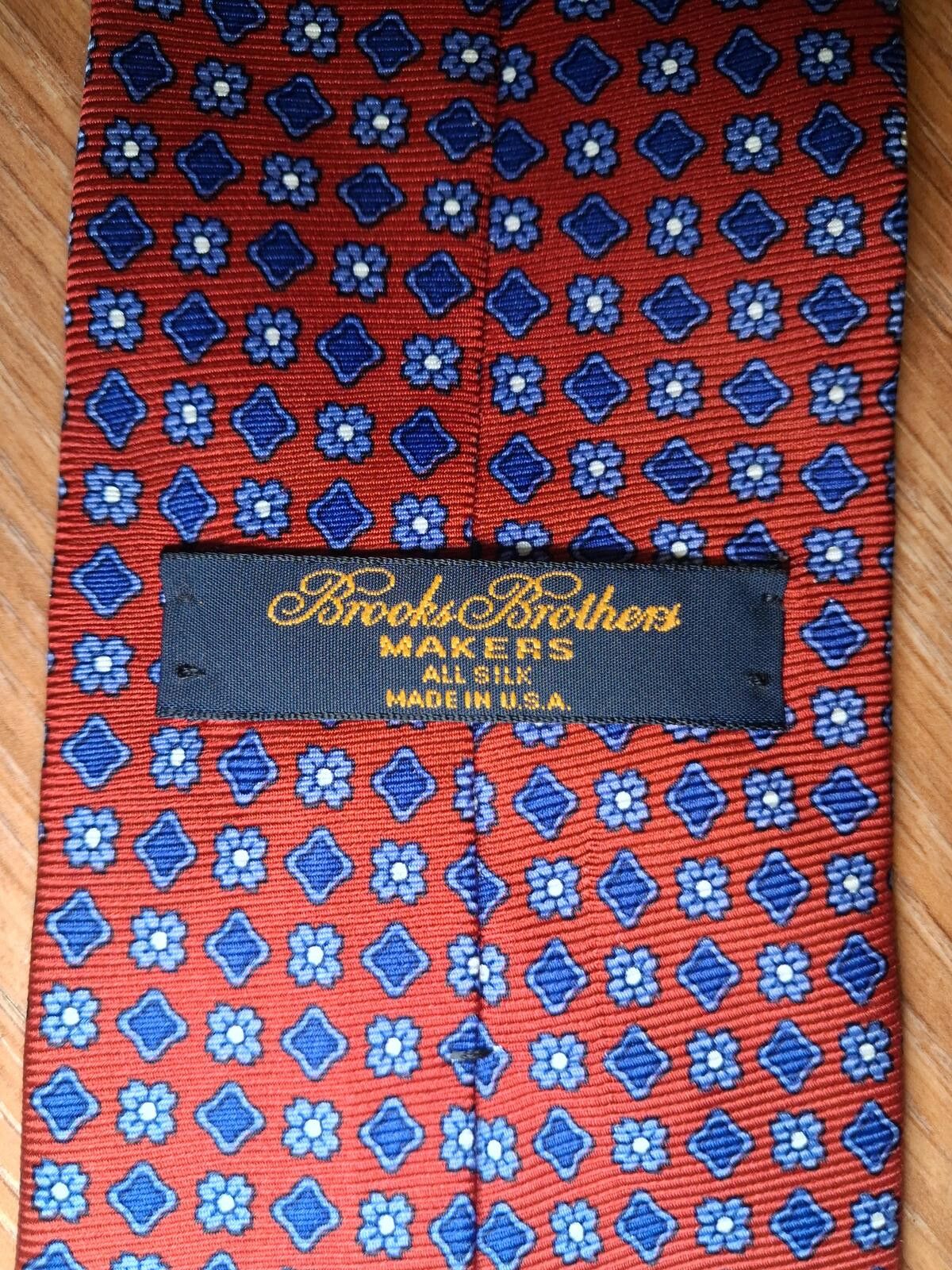 Brooks Brothers Brooks Brothers 100% Silk Tie Red Floral Made in USA Wide Size ONE SIZE - 2 Thumbnail