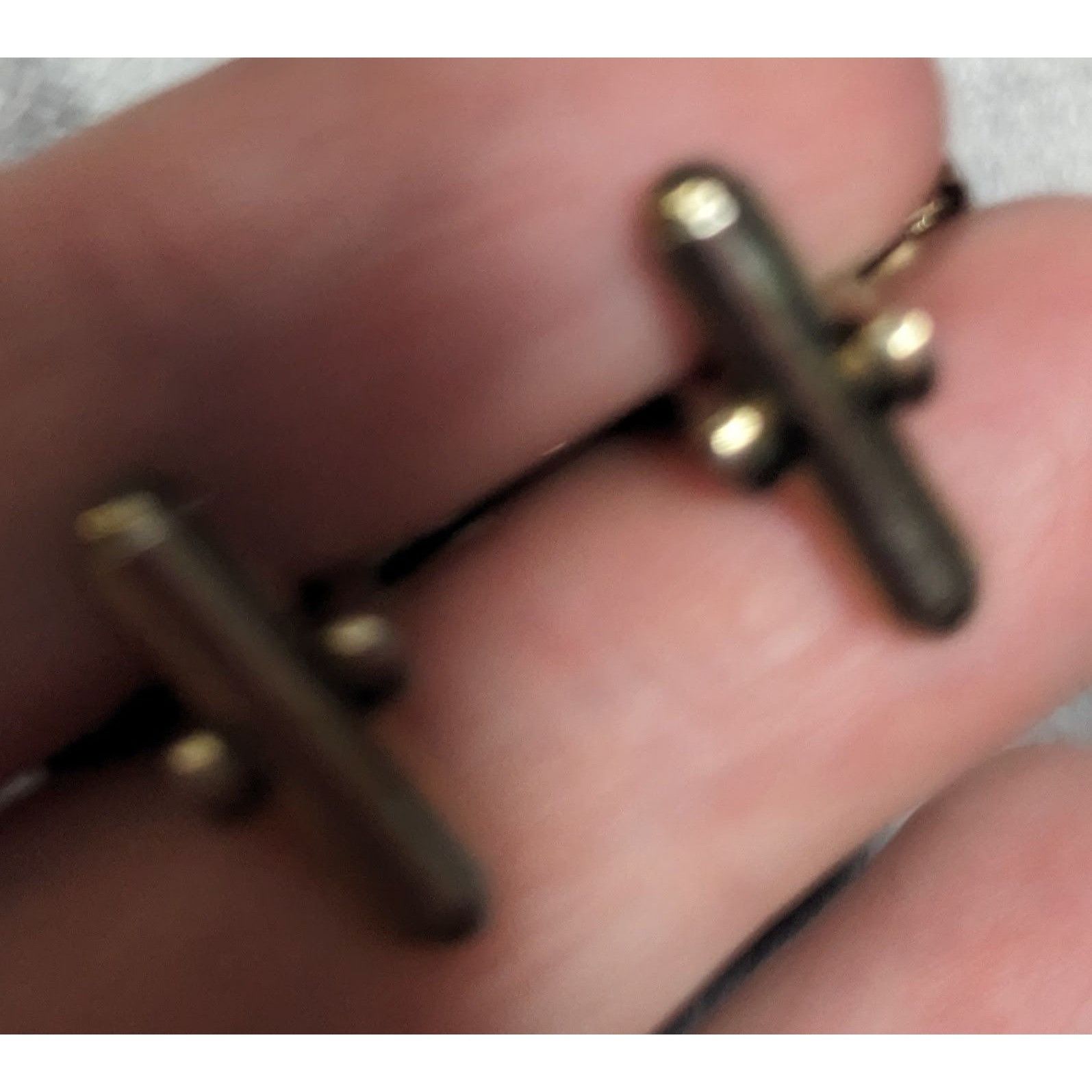 Other Vintage Black And Silver Tone Cuff Links With Clear Gem Inla Size ONE SIZE - 7 Thumbnail
