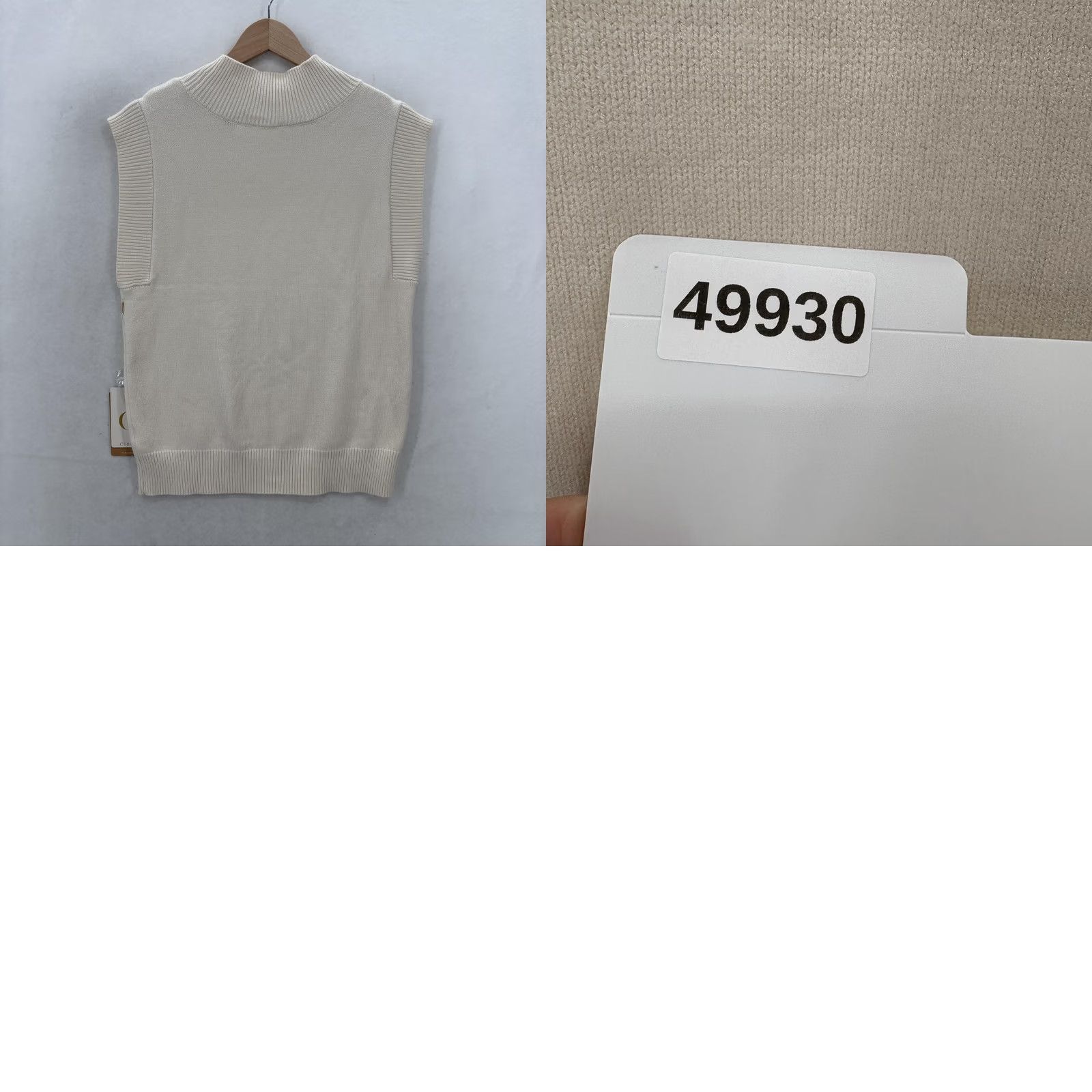 Vintage Cyrus Sweater Vest Womens Small Beige Mock Neck Cable Knit Sleeveless Cozy NWT Size S / US 4 / IT 40 - 9 Thumbnail