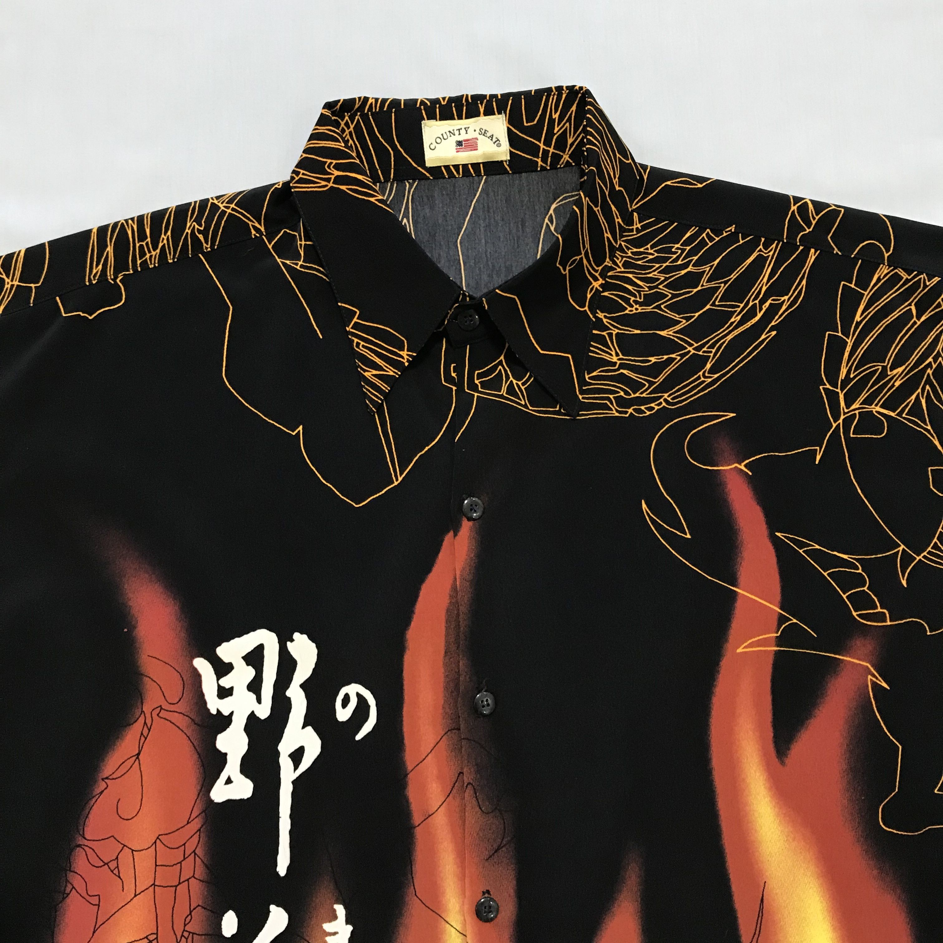 Vintage Vintage Dragon Fire Crazy Shirt Japanese Allover Print Art Size US XL / EU 56 / 4 - 3 Thumbnail