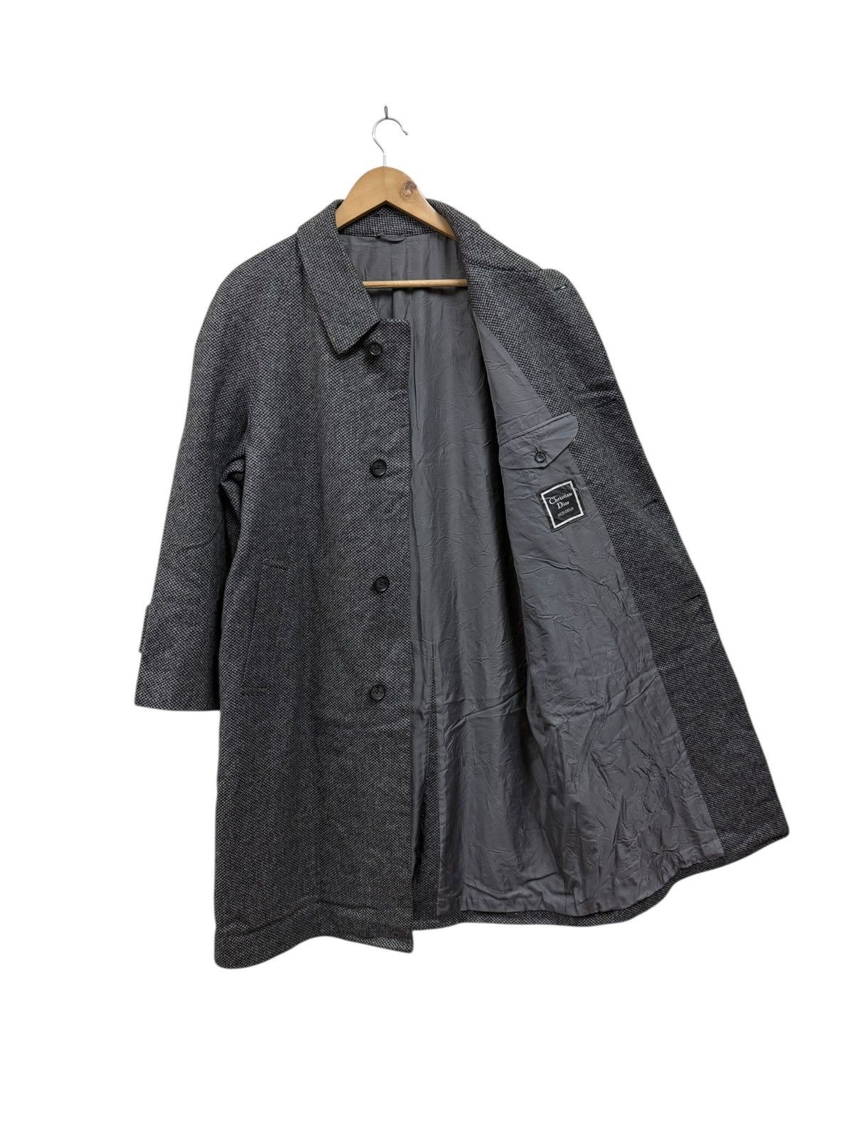 Christian Dior Monsieur Vintage Christian Dior Monsieur Herringbone wool Trench coat Size US L / EU 52-54 / 3 - 3 Thumbnail