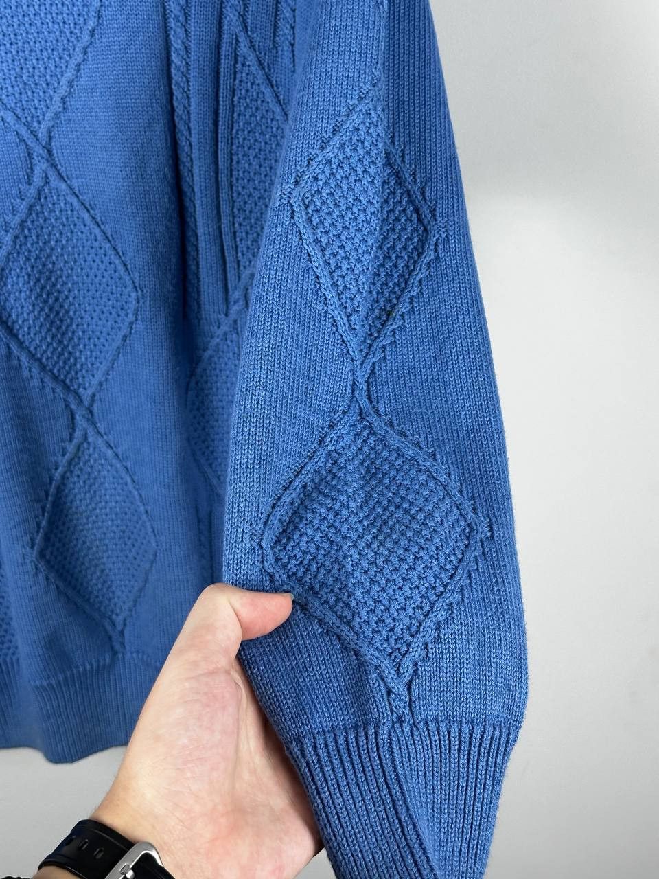 Burberry Vintage Burberrys Sweater Knit Heavyweight Blue Size US L / EU 52-54 / 3 - 8 Thumbnail