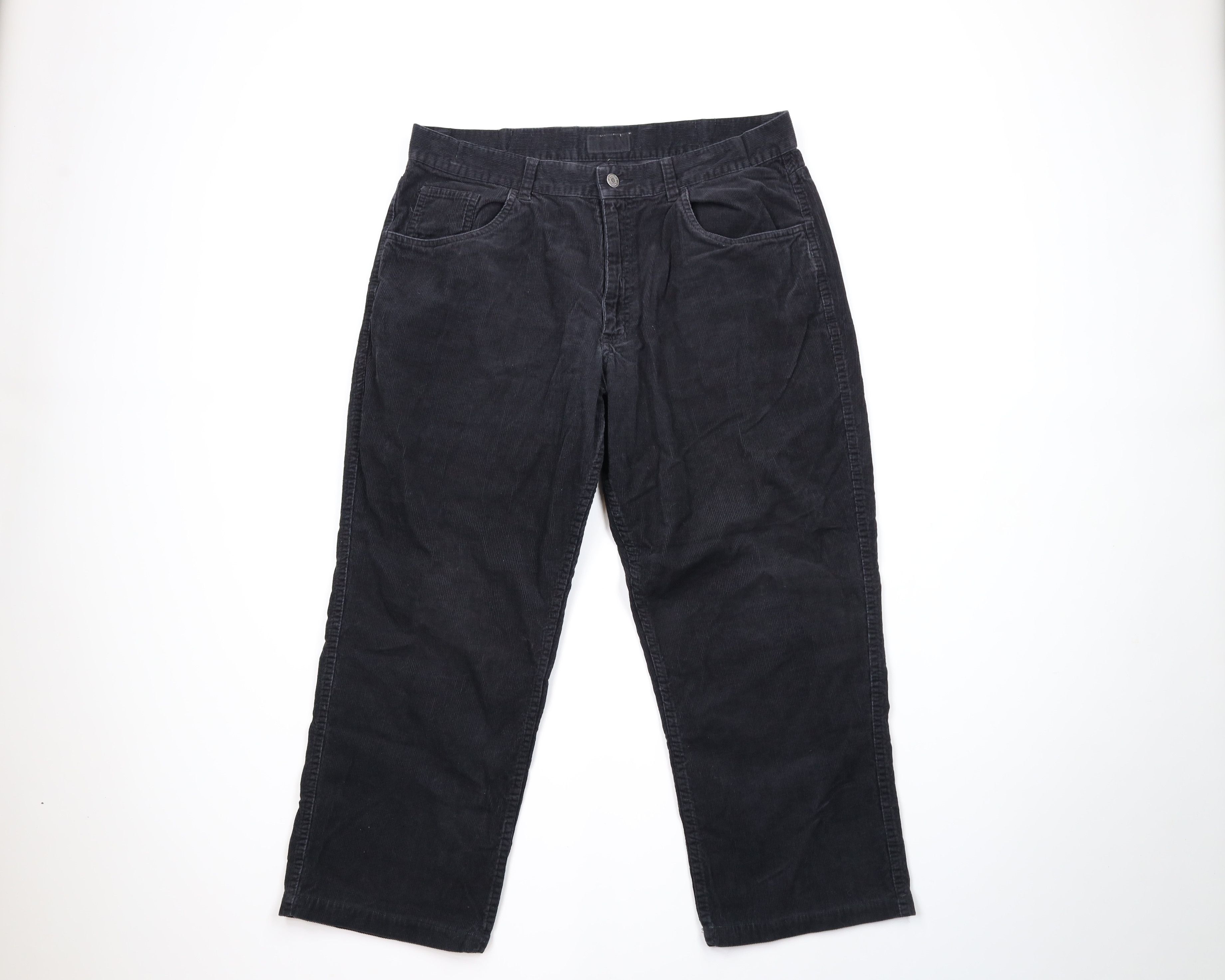 Vintage Vintage 90s Streetwear Corduroy Chino Pants Black Cotton Size US 36 / EU 52 - 1 Thumbnail