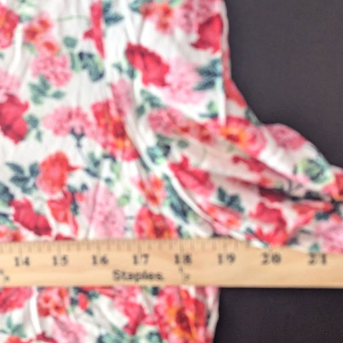 Old Navy Old Navy Blouse V-Neck 3/4 Sleeve Floral Print Lightweight Women L Red Cream Pink Green Summer Casual Womens Size L / US 10 / IT 46 - 7 Thumbnail