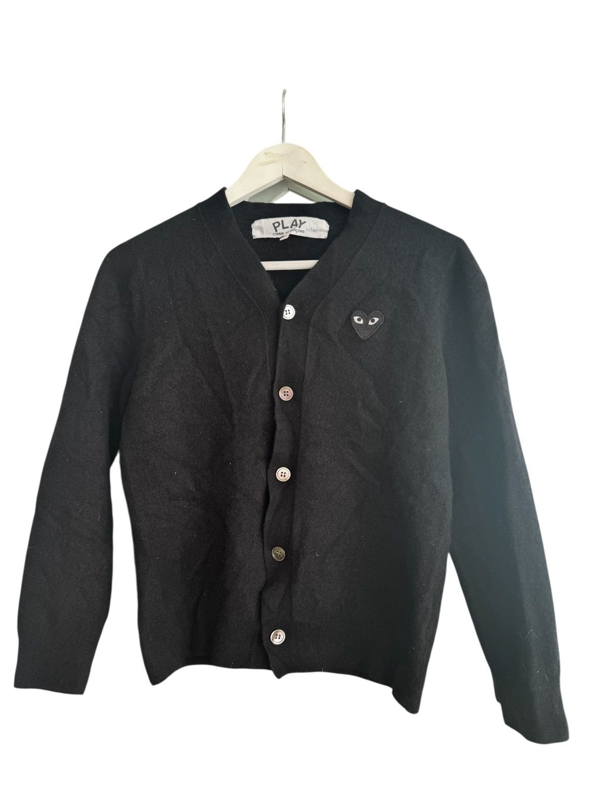 Comme des Garcons Comme des Garçons PLAY Black Wool Cardigan Heart Logo S Size S / US 4 / IT 40 - 3 Thumbnail