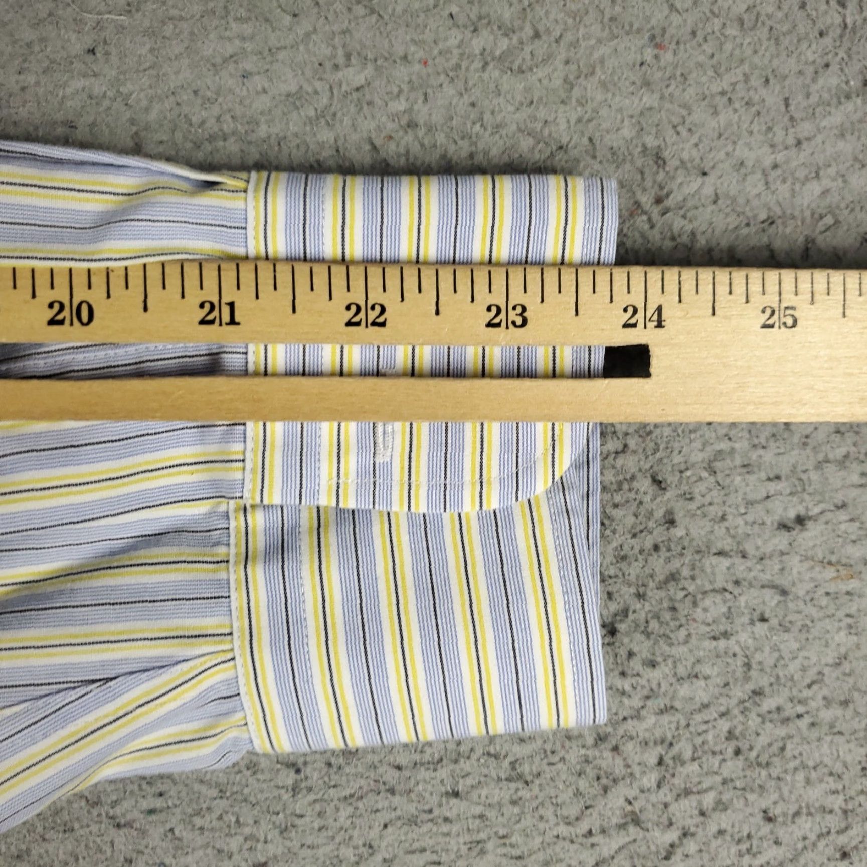 Ralph Lauren Ralph Lauren Dress Shirt Mens Size 17 Blue Yellow Striped Long Sleeve Button Up Cotton Size 46R - 7 Thumbnail