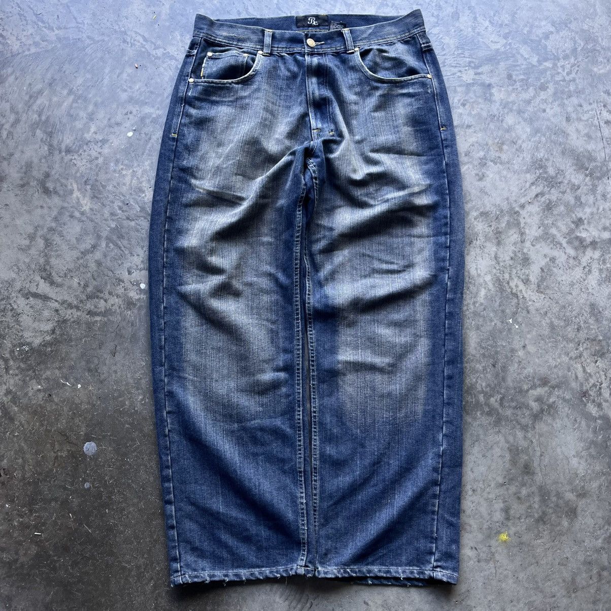 Japanese Brand × Vintage Crazy Y2K Baggy BC Jeans Washed Denim Embroidered Pockets Size US 38 / EU 54 - 9 Thumbnail