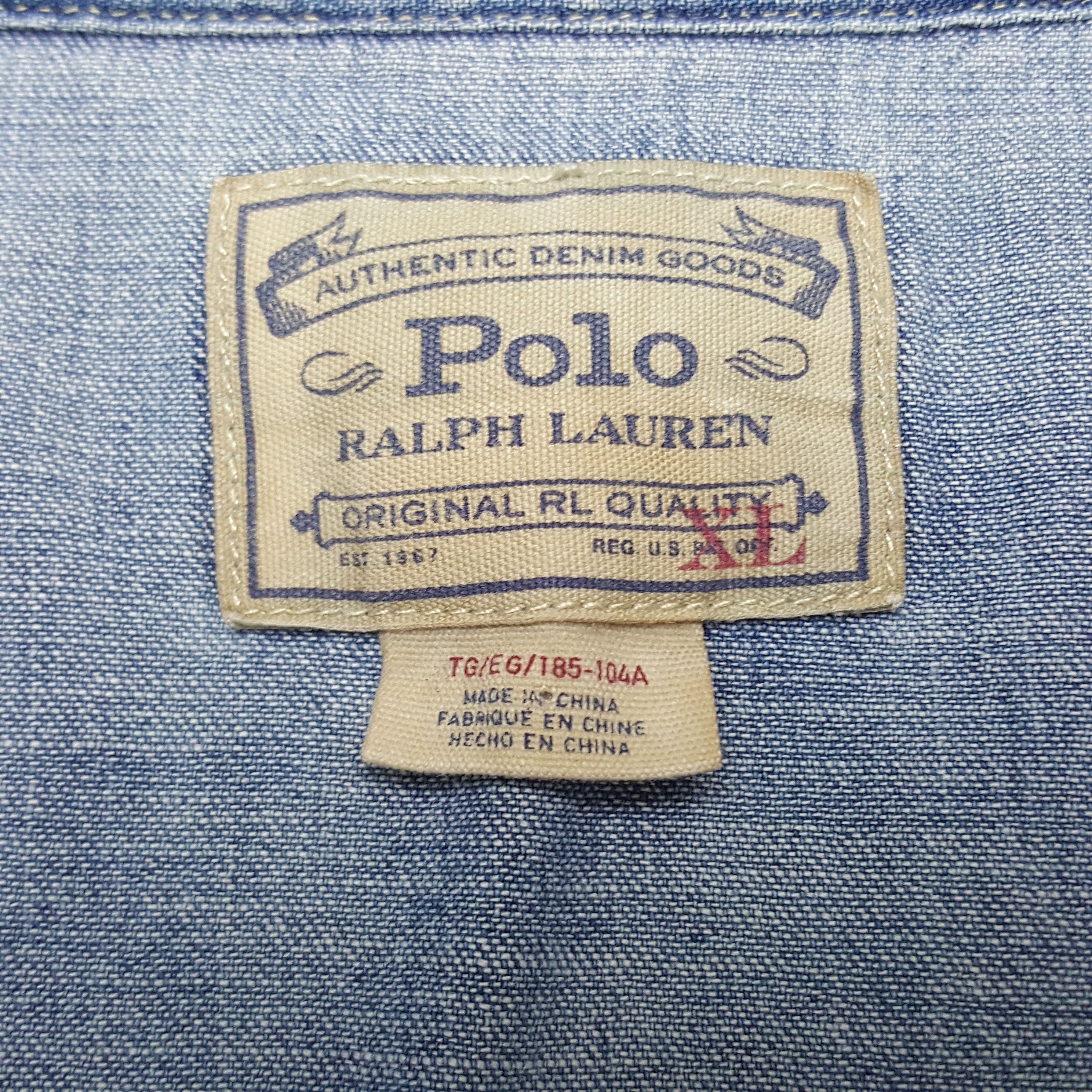 Polo Ralph Lauren × Vintage Vintage Polo Ralph Lauren Denim Button Up Shirt Size US XL / EU 56 / 4 - 5 Thumbnail