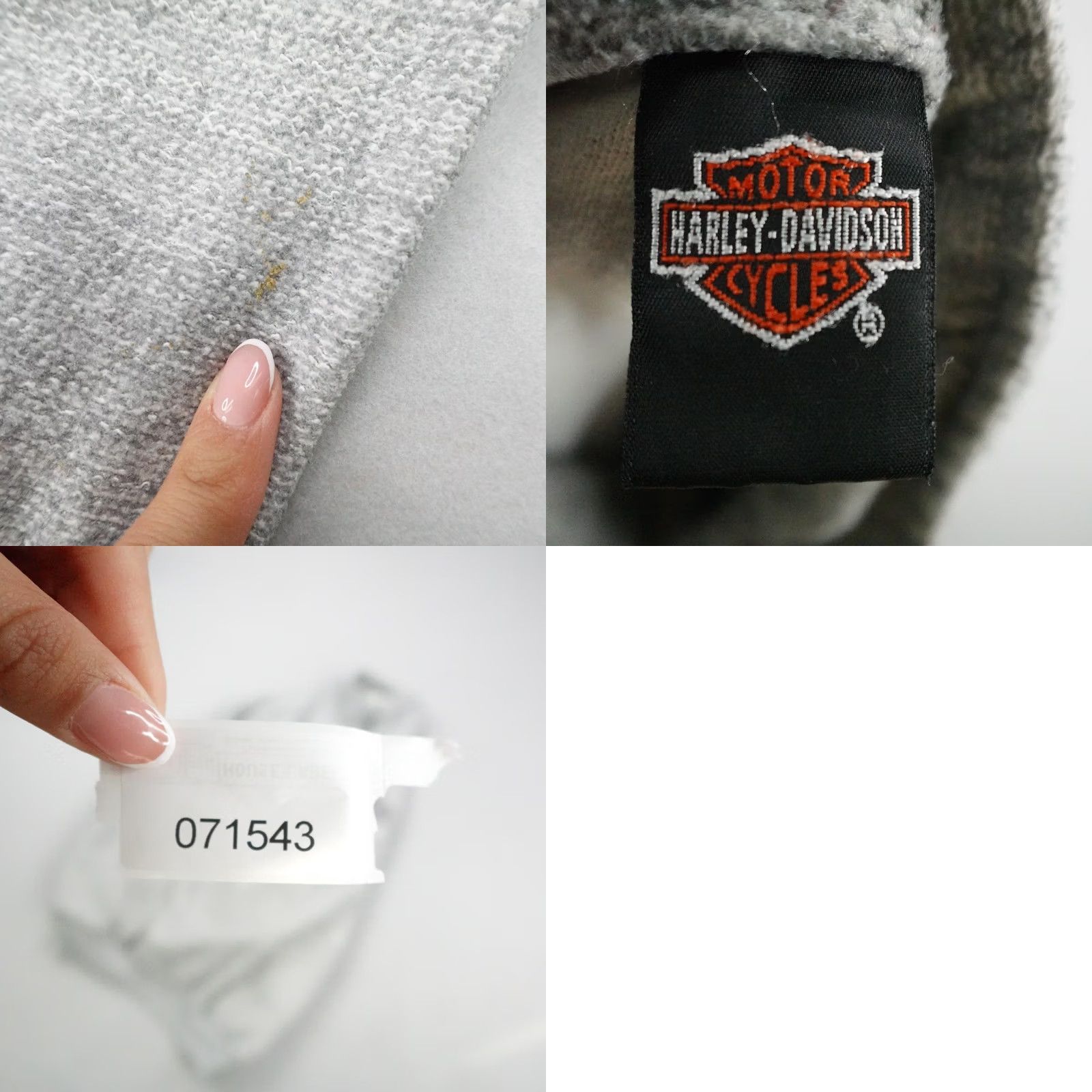 Harley Davidson VINTAGE Harley-Davidson Sweatshirt Mens Large Gray 1/4 Zip Pullover Hoodie Size US L / EU 52-54 / 3 - 8 Thumbnail