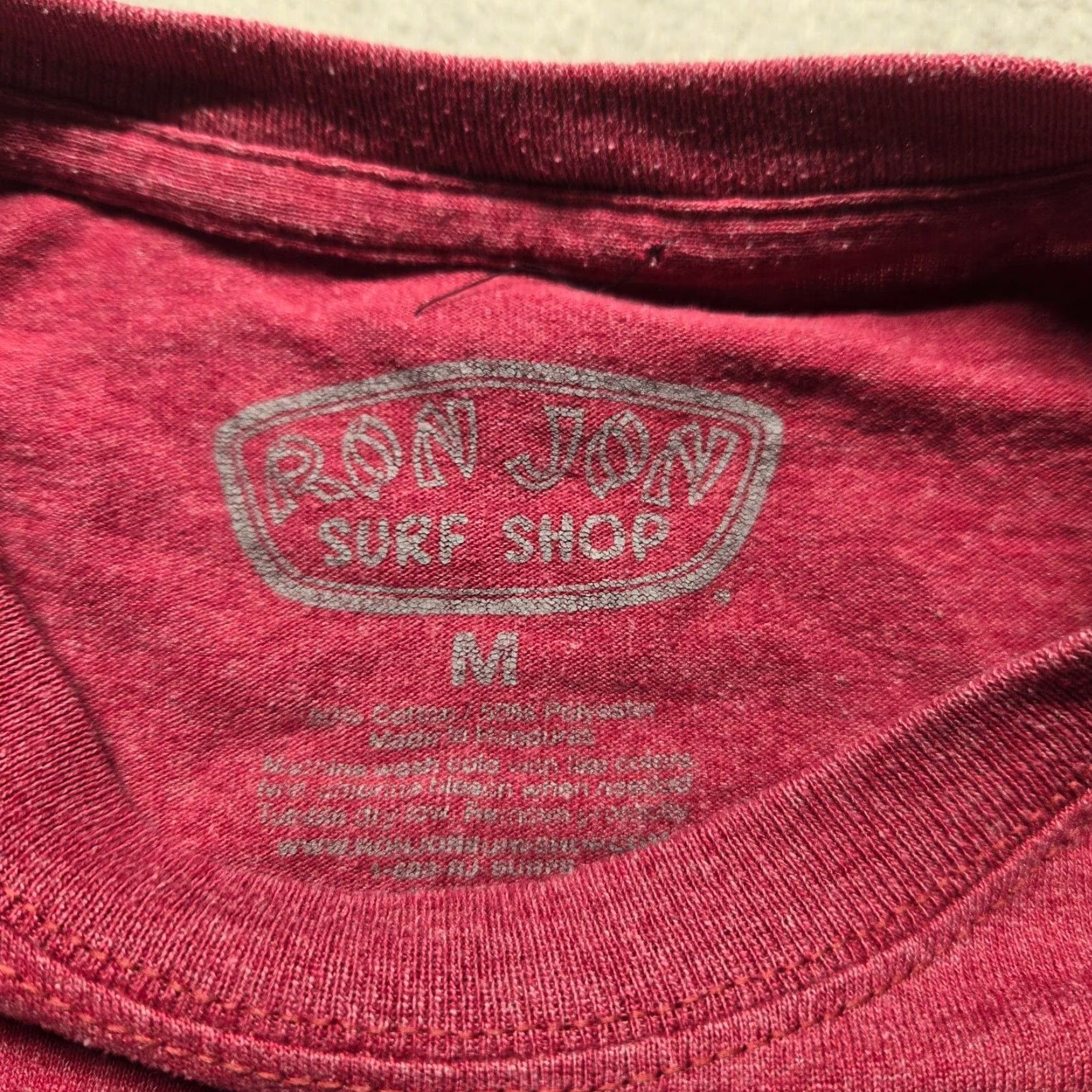 Ron Jon Surf Shop VINTAGE Ron Jon Surf Shop Graphic Tee T-Shirt Adult Medium Red Cotton Logo Crew Neck Summer Mens Size US M / EU 48-50 / 2 - 4 Thumbnail