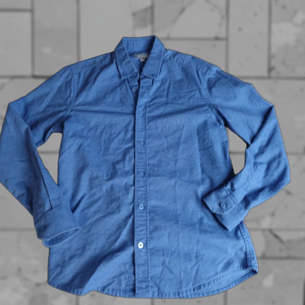Vintage Ash & Erie Shirt Blue Flannel Solid Cotton Blend Button-Up Long Sleeve Shirt Men S Small Blue Cotton Polyester Spandex Button-Down Pockets Ash & Erie Size US S / EU 44-46 / 1 - 1 Thumbnail