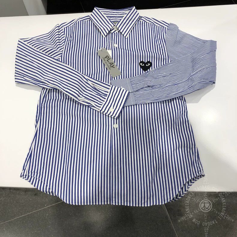 Comme des Garcons PLAY CDG PLAY Striped Shirt with Heart Embroidery -dmc Size US L / EU 52-54 / 3 - 1 Thumbnail