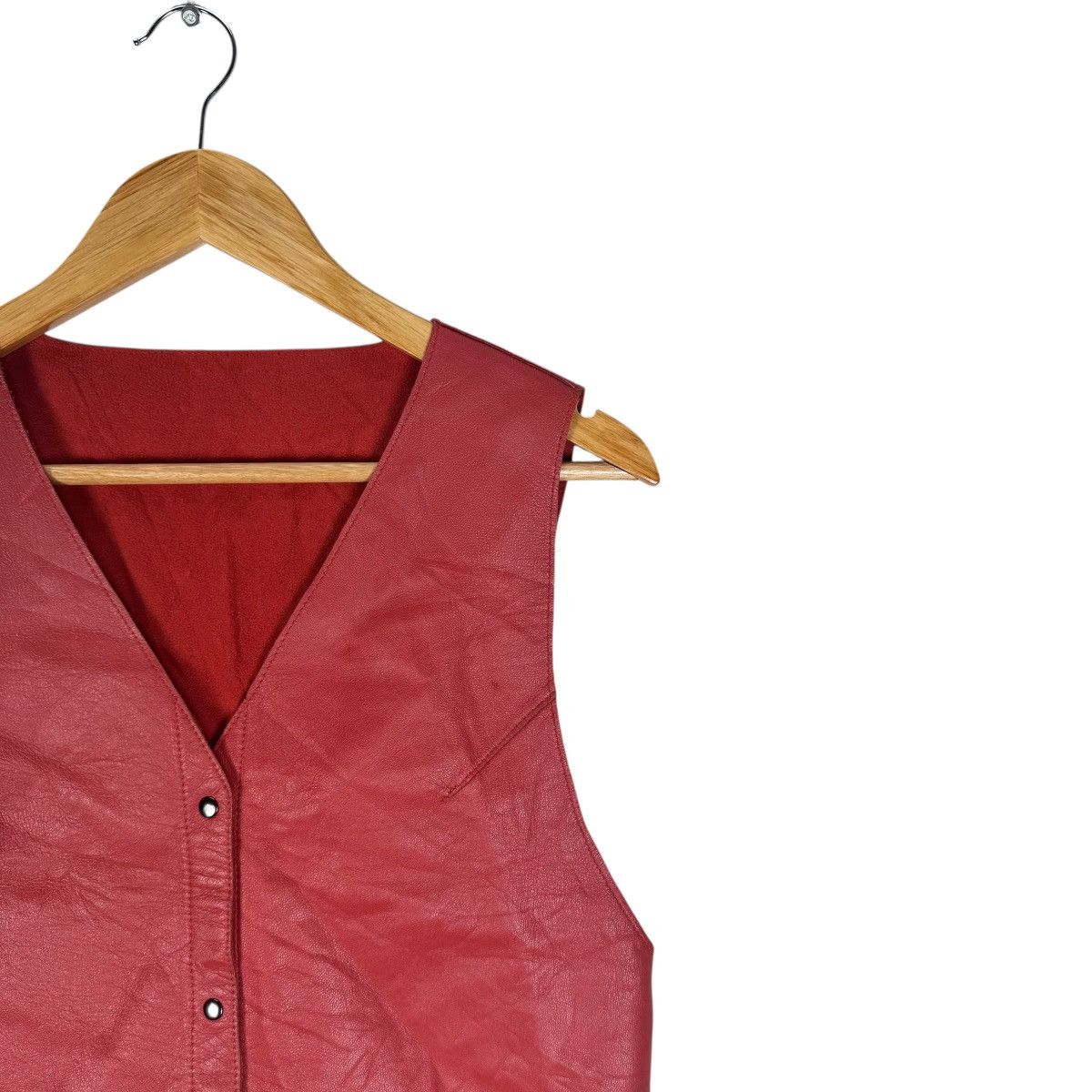 Hiroko Koshino Homme 🌟HIROKO KOSHINO TRUNK SHEEP SKIN RED LEATHER VEST Size M / US 6-8 / IT 42-44 - 3 Thumbnail