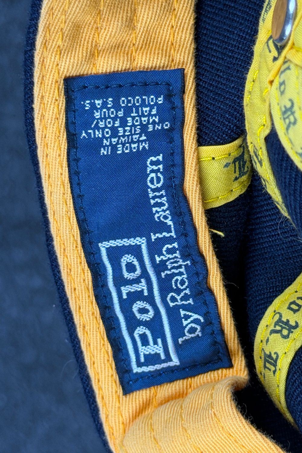 Polo Ralph Lauren 90s Polo RL Old English “P” Strapback - Navy / Yellow Size ONE SIZE - 9 Thumbnail