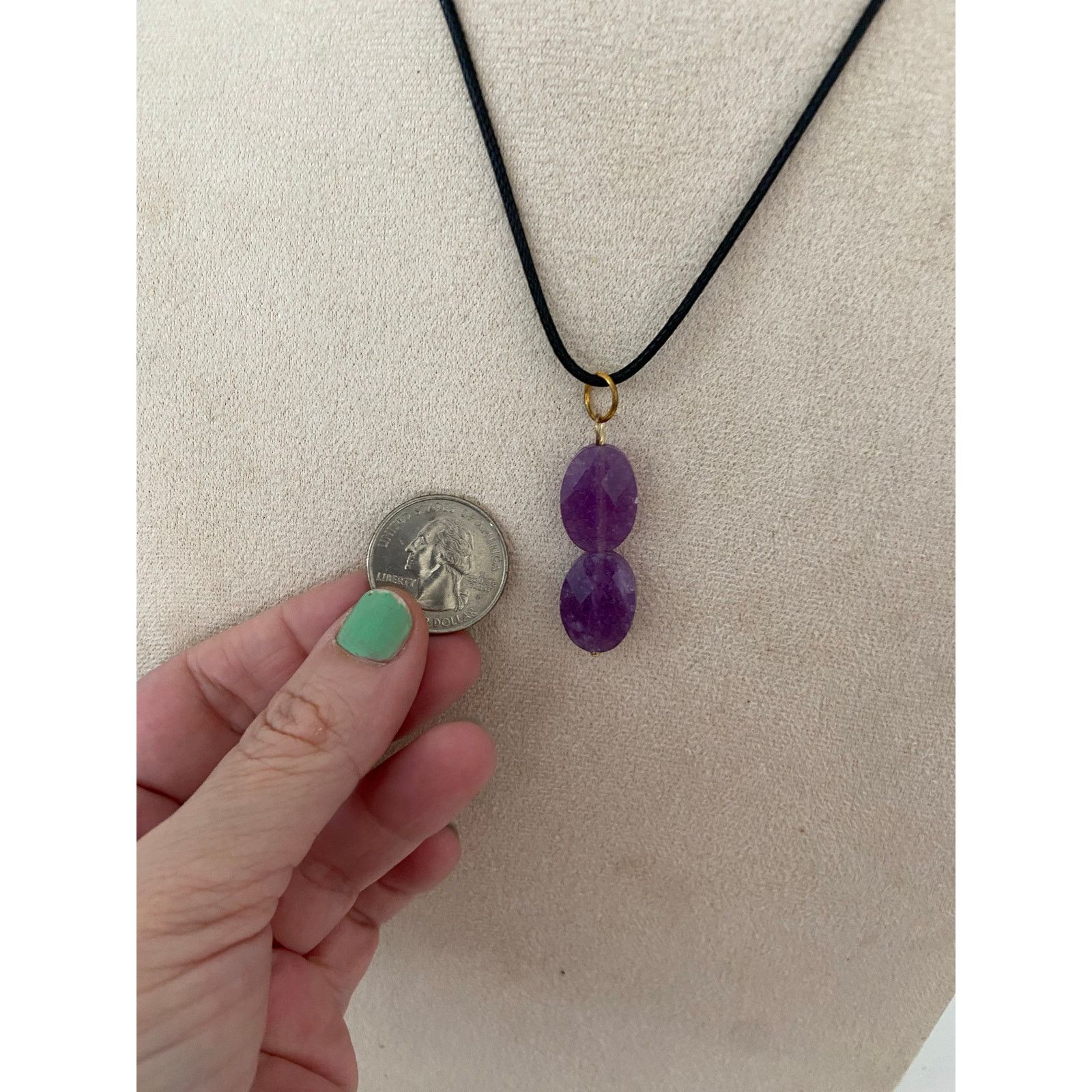 Handmade Amethyst pendant necklace Size ONE SIZE - 2 Thumbnail