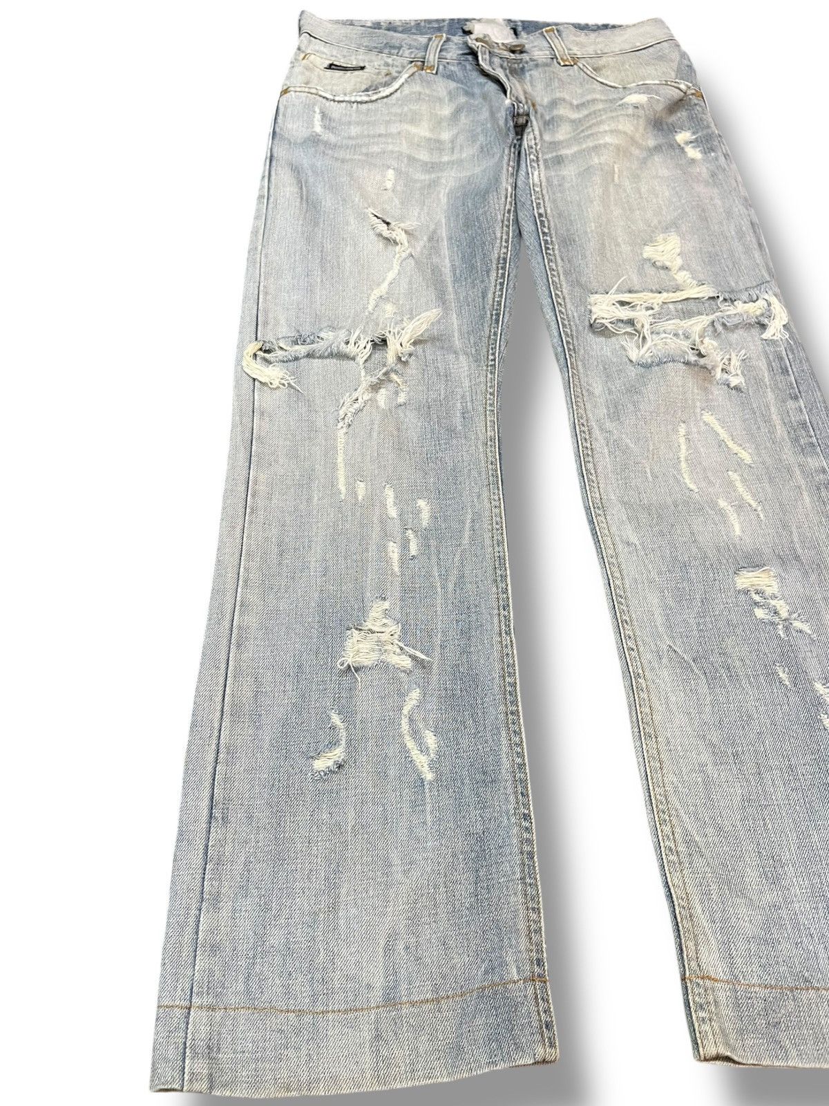 Dolce & Gabbana Vintage Dolce&Gabbana Double Zipper Ripped Distressed Denim Size US 31 - 3 Thumbnail