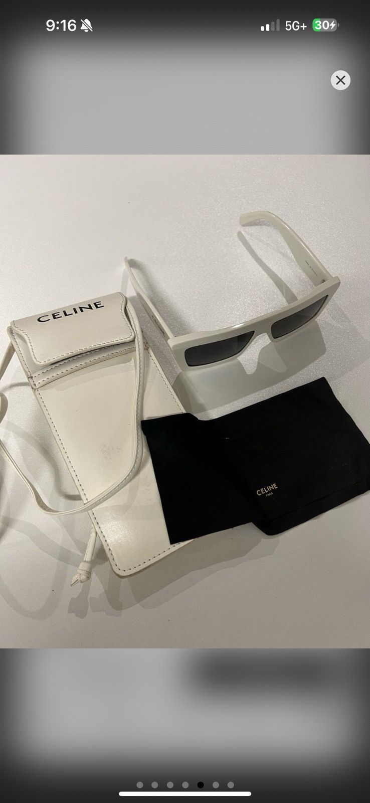 Celine Celine CL40214U White Rectangular Sunglasses Size ONE SIZE - 5 Thumbnail