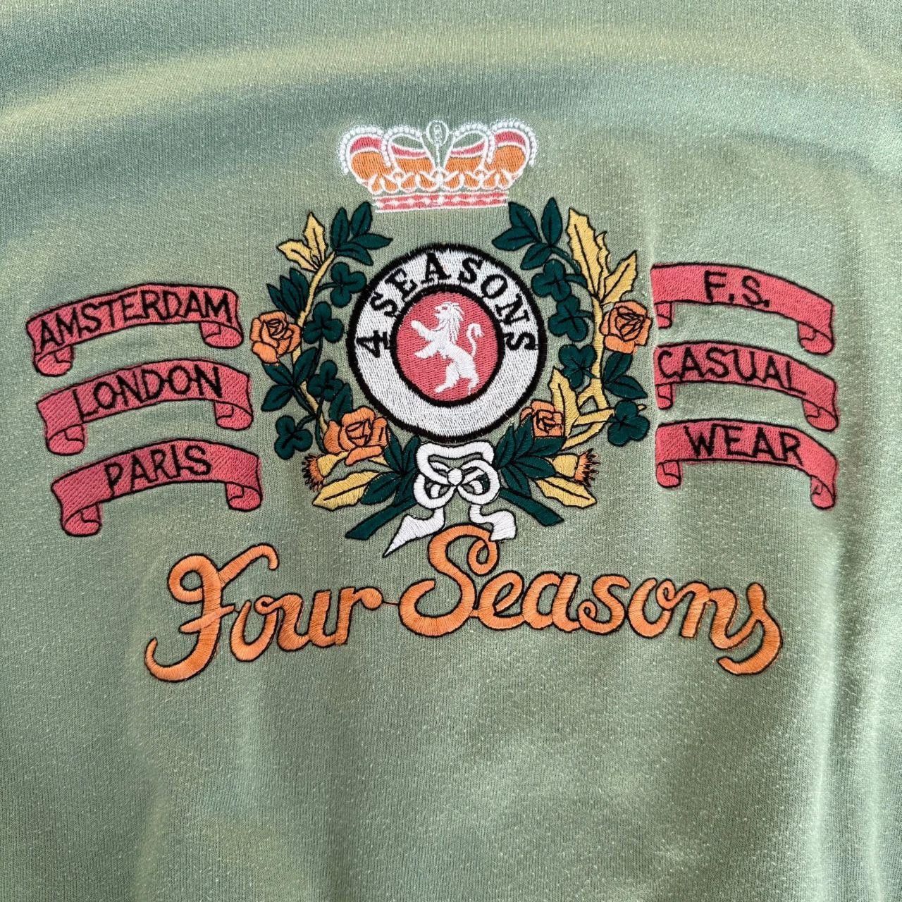 Vintage Vintage 90s Embroidered Crewneck Sweatshirt Four Seasons Size US L / EU 52-54 / 3 - 4 Thumbnail