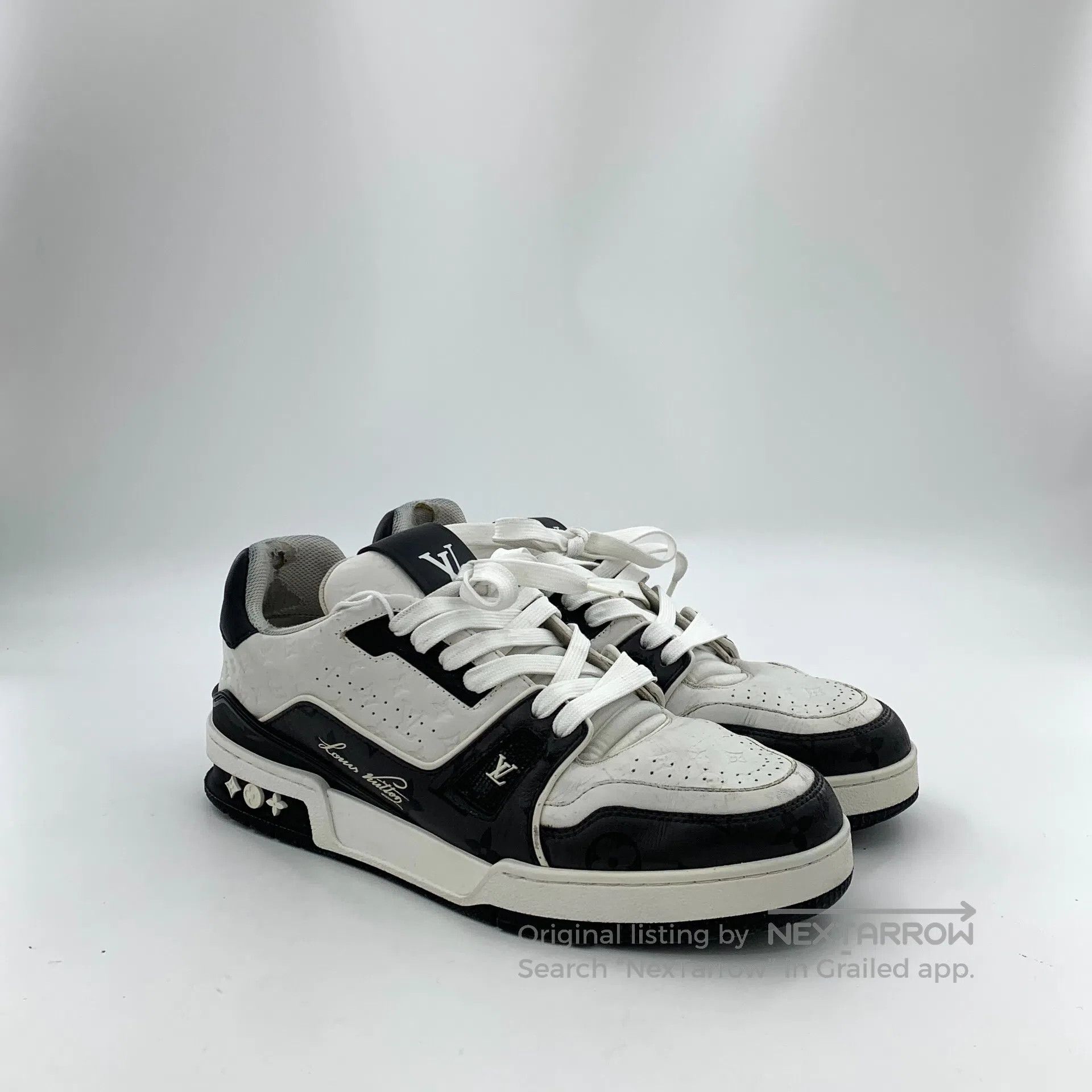 Louis Vuitton Louis Vuitton Black and White Color Laced Casual Flat Spor Size US 8 / EU 41 - 2 Thumbnail