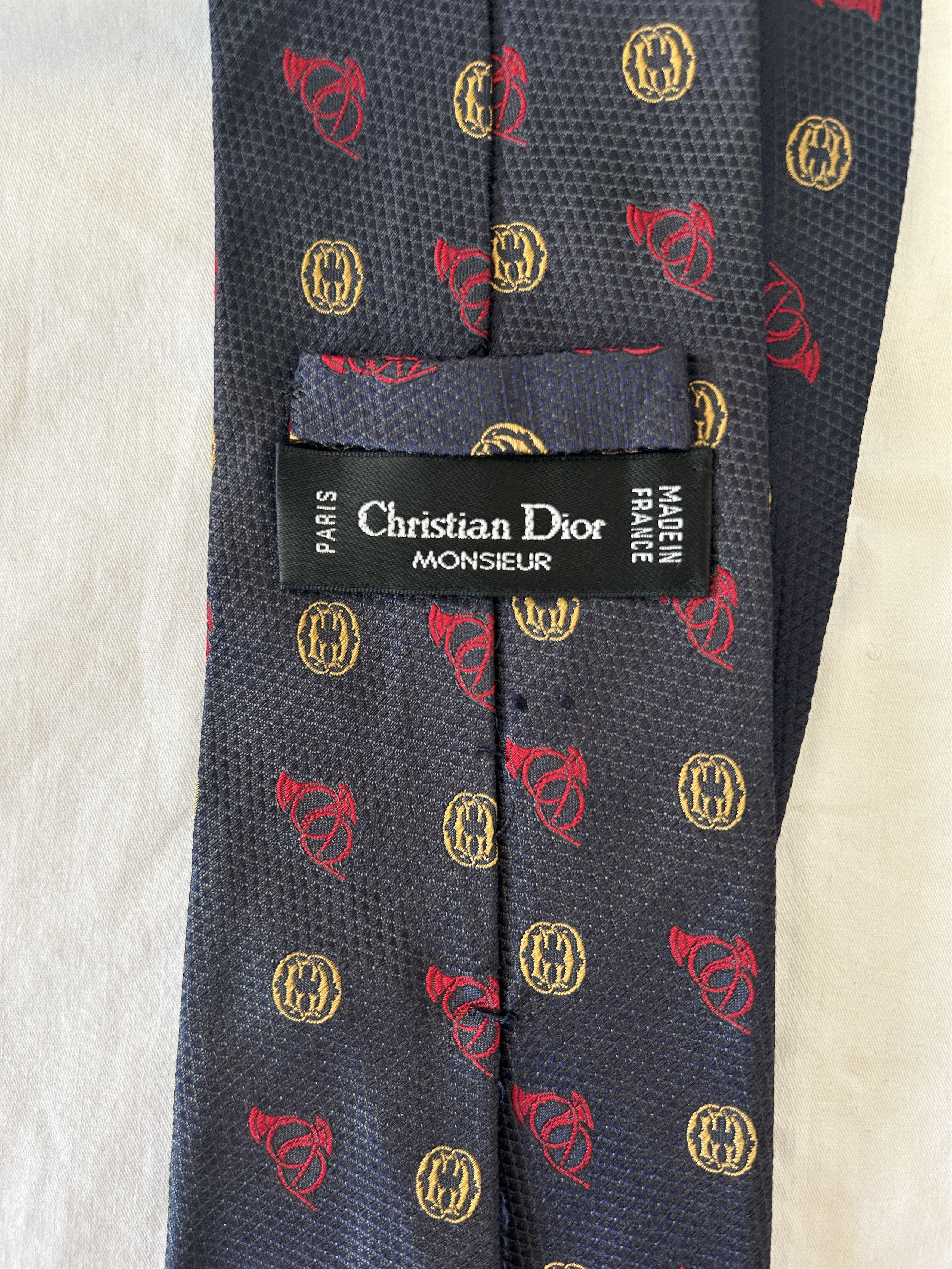 Christian Dior Monsieur Vintage Christian Dior Mens Silk Tie Size ONE SIZE - 2 Thumbnail