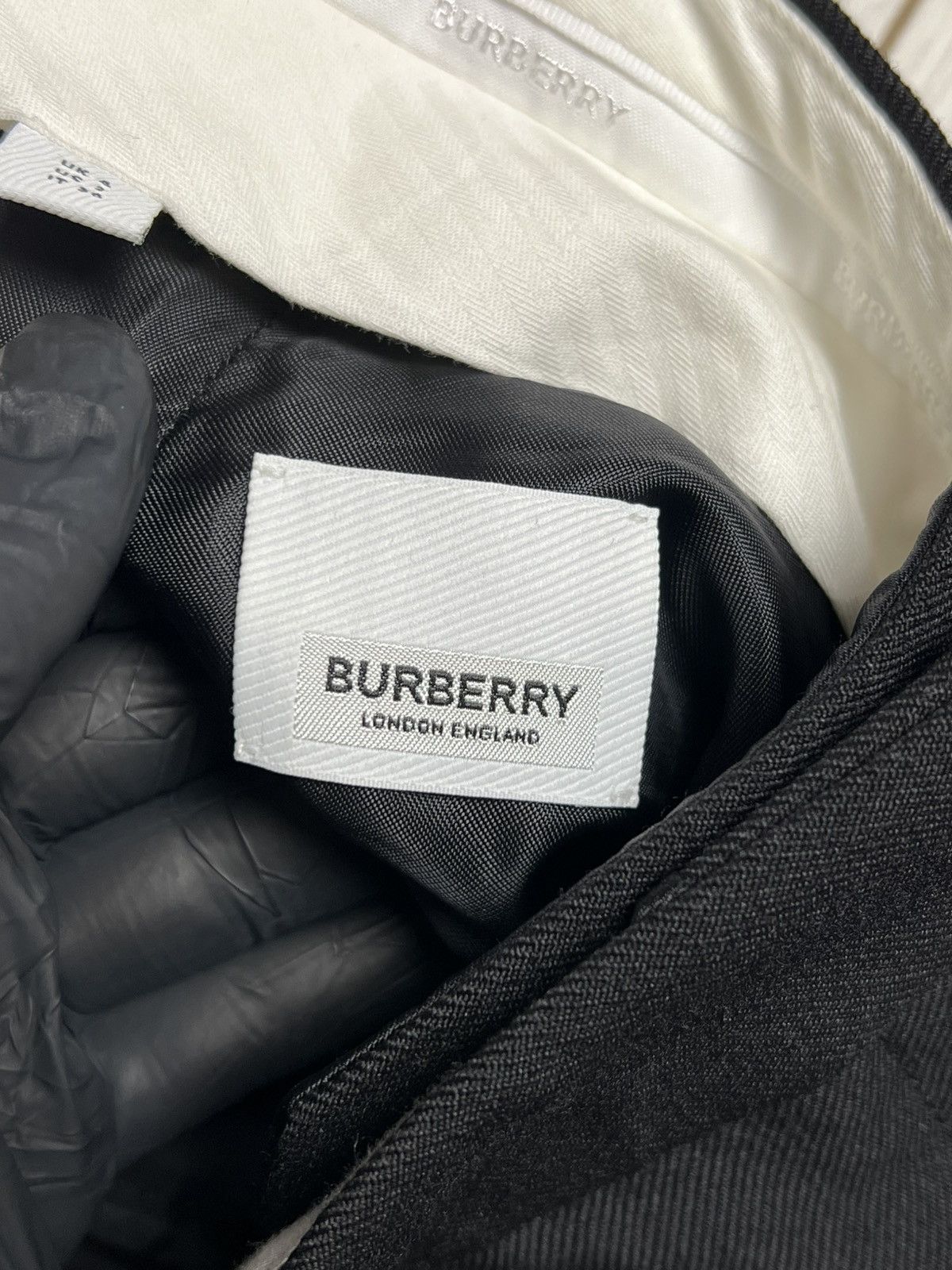 Burberry Burberry Laurel Wide-Leg Wool Trousers Black Logo Size 25" / US 0 / IT 36 - 15 Thumbnail