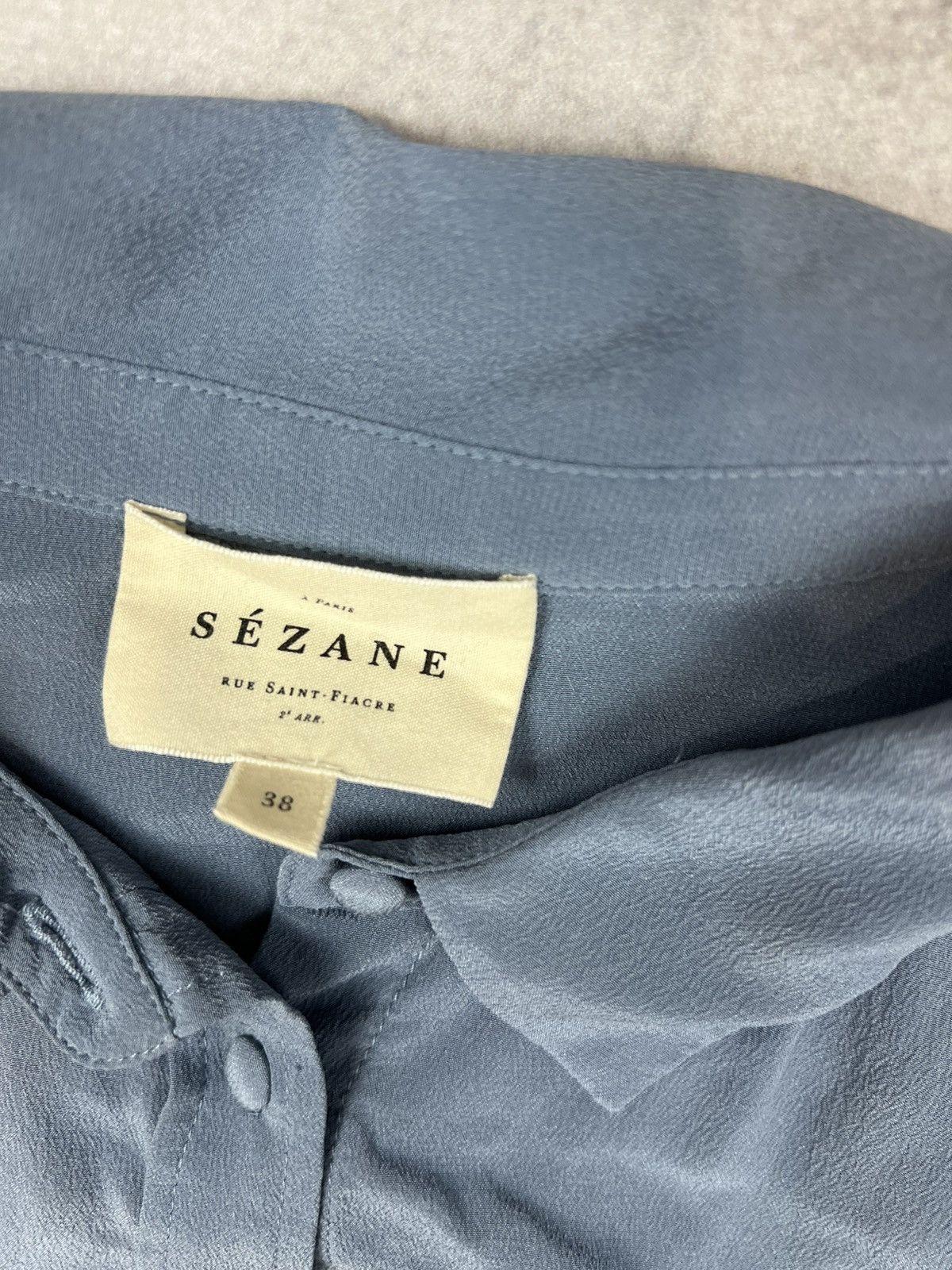 Sezane Sezane Silk Blue Shirt Button Womens Classic Size S / US 4 / IT 40 - 4 Thumbnail