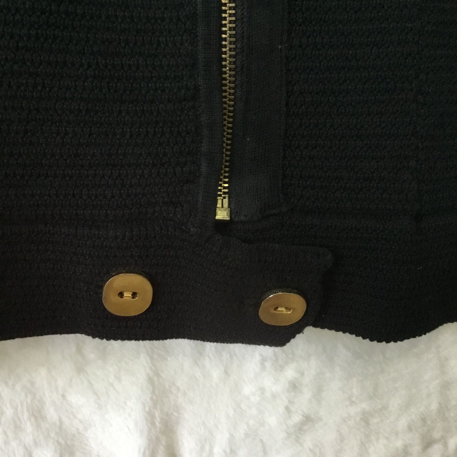 Chicos Chico's Black Gold Zip Up Jacket Size XS / US 0-2 / IT 36-38 - 5 Thumbnail