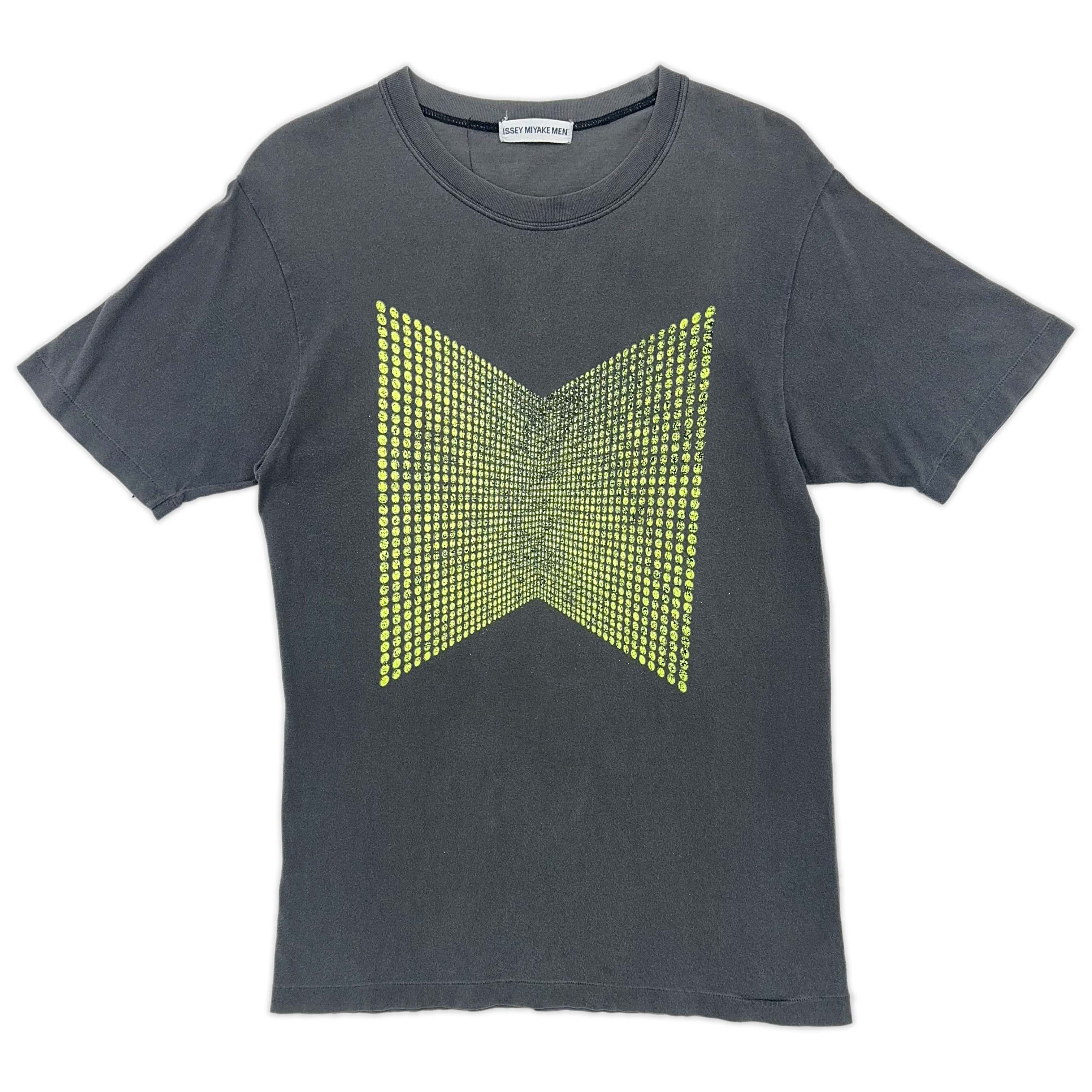 image of Issey Miyake Ss97 Optical Illusion Cotton T-Shirt in Grey, Men's (Size Medium)