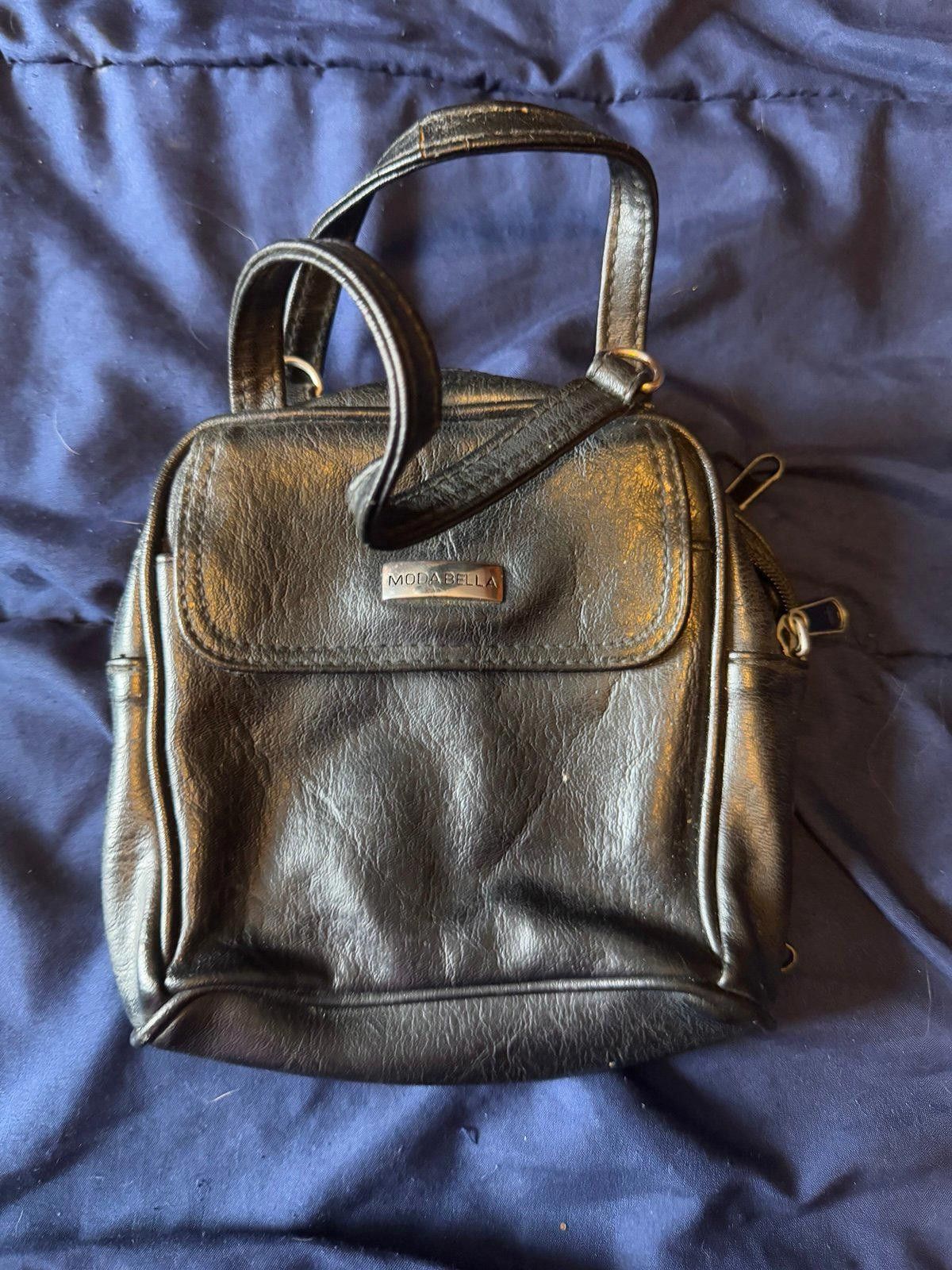 Designer Black Leather Purse Bag Modabella Size ONE SIZE - 1 Thumbnail