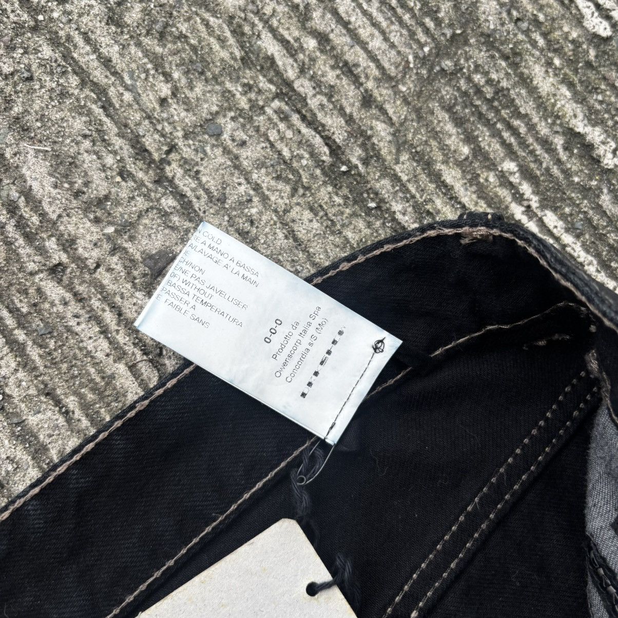 Rick Owens Drkshdw Rick Owens DRKSHDW Detroit Black Wax Cropped Cut Jeans Size US 31 - 6 Thumbnail