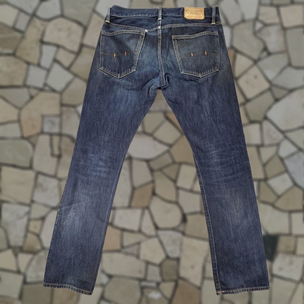 Polo Ralph Lauren Polo Ralph Lauren Jeans Mens 33x32 Blue Med Wash Slim Straight Denim Pocket Logo Distressed Wintry? Size US XS / EU 42 / 0 - 1 Thumbnail
