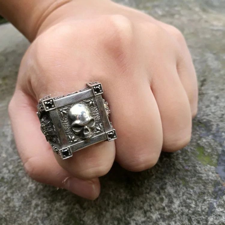 Japanese Brand × Vintage Skull square ring Size ONE SIZE - 3 Thumbnail
