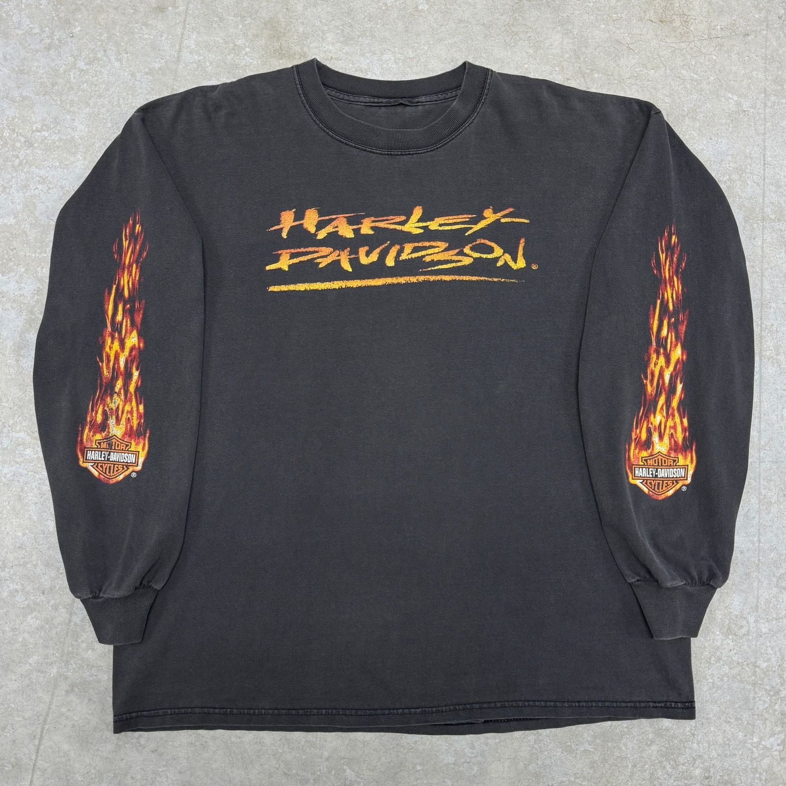 Harley Davidson × Vintage 90s Harley Davidson blue flame long