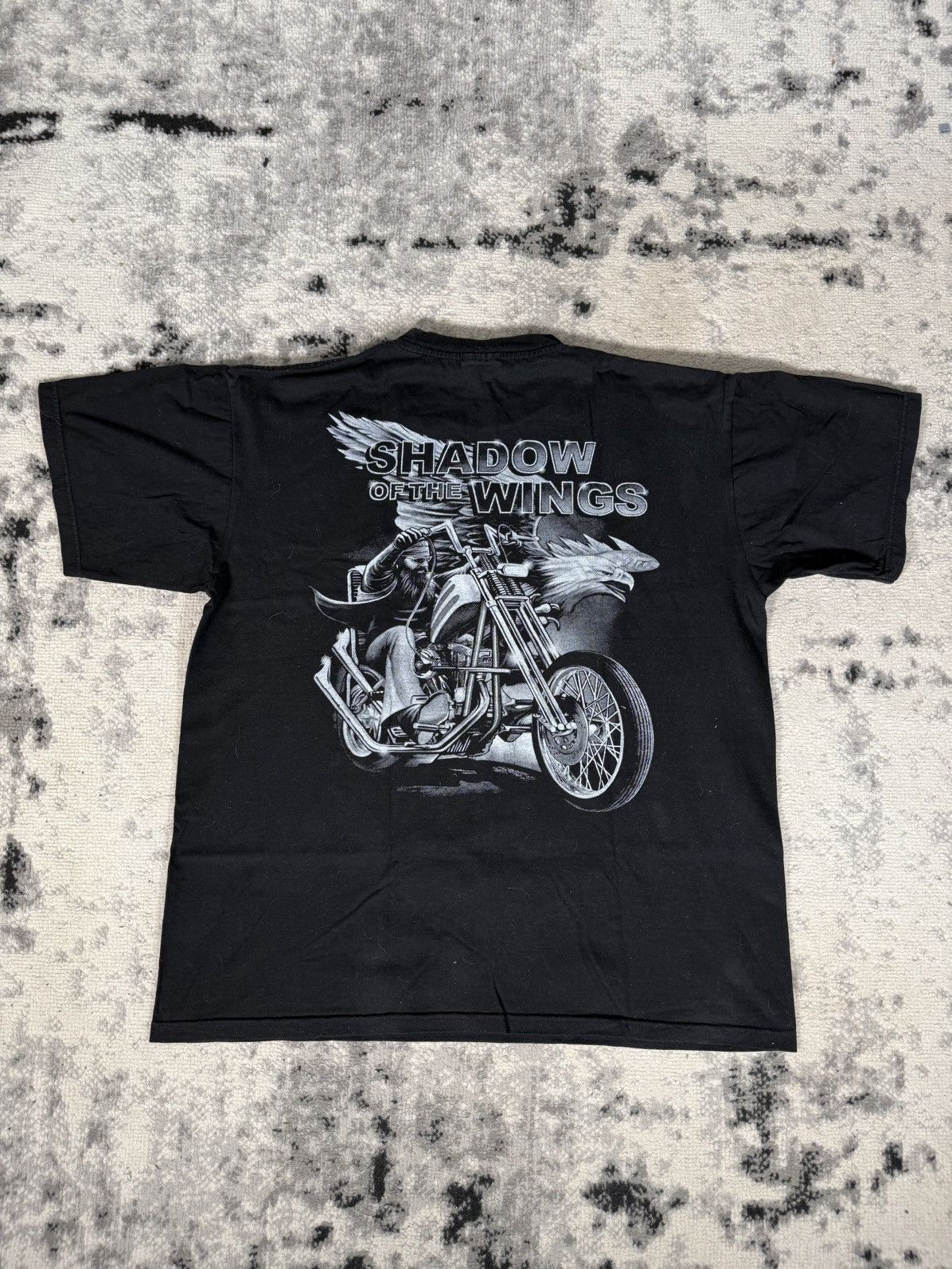 Vintage Y2K Shadow of the Wings Biker T-Shirt Size US XL / EU 56 / 4 - 2 Thumbnail