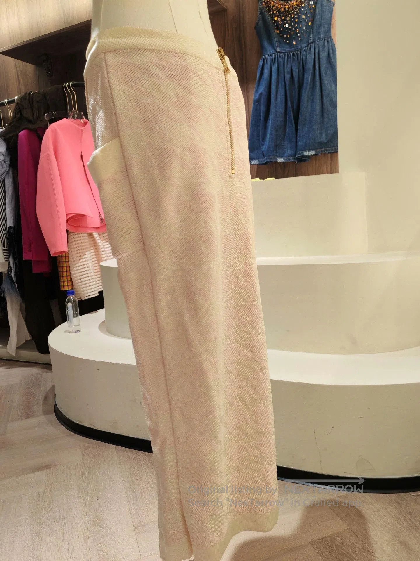 Balmain Balmain Light Pink Mesh Knit Wrap Skirt. Size 35" - 3 Thumbnail