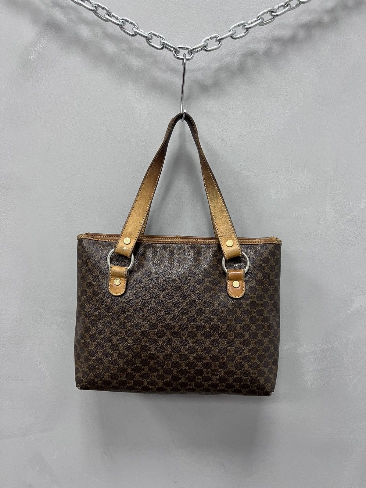 Celine × Vintage Authentic MONOGRAM LEATHER Vintage CELINE Bag MINI Size ONE SIZE - 1 Thumbnail