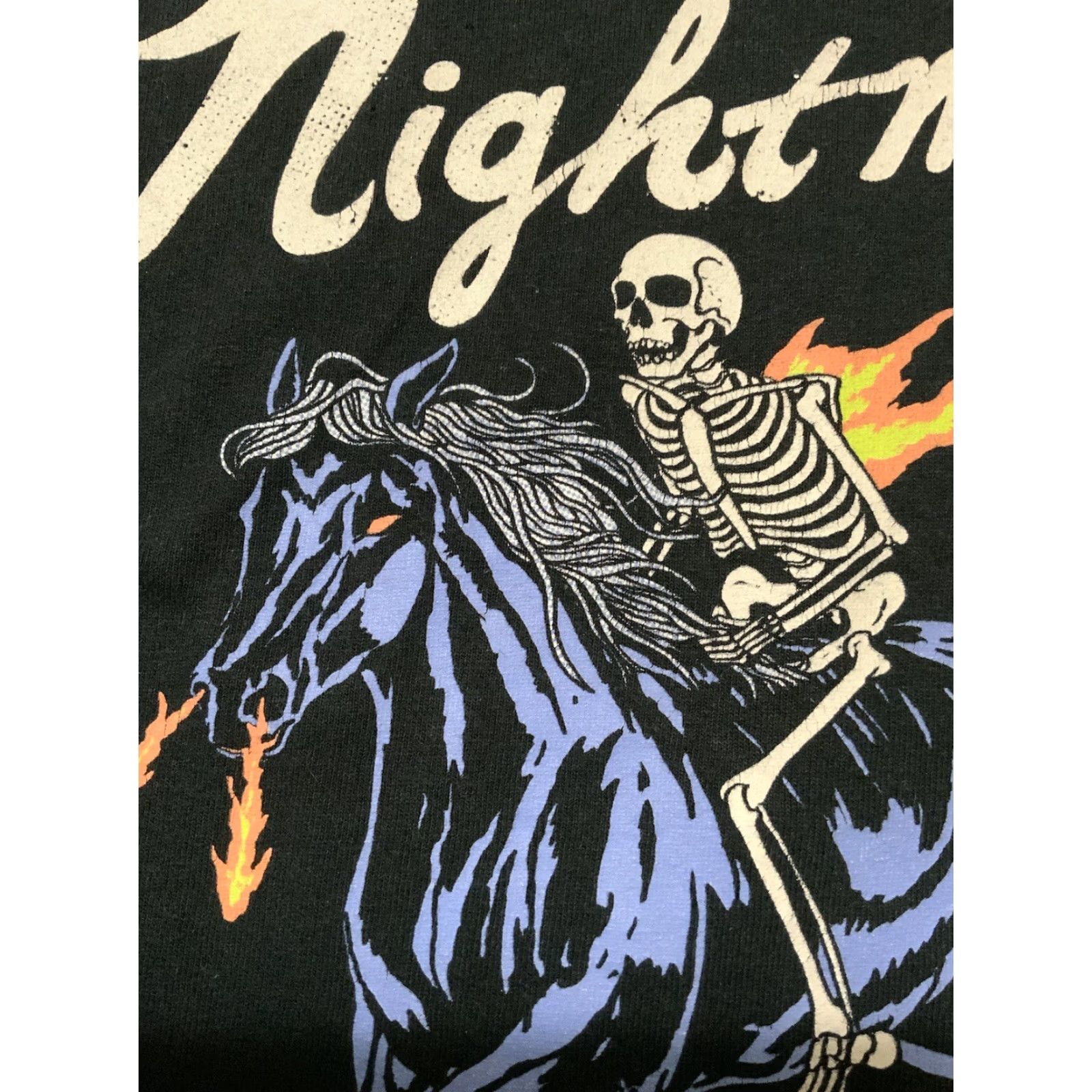 Gildan Gildan Nightmare Don’t Care Hillary White Rabbit Skeleton Horse Graphic L/S T-Shirt LG Black Men Size US L / EU 52-54 / 3 - 8 Thumbnail