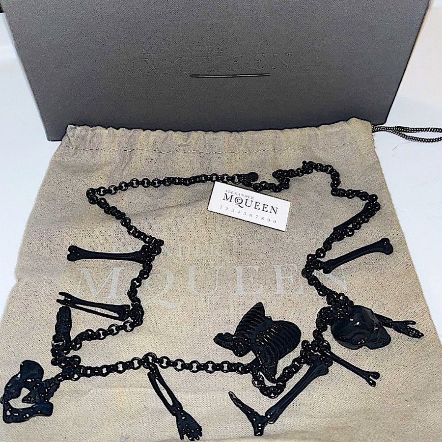 Authentic Vintage McQueen Oxidized Brass Gothic Necklace