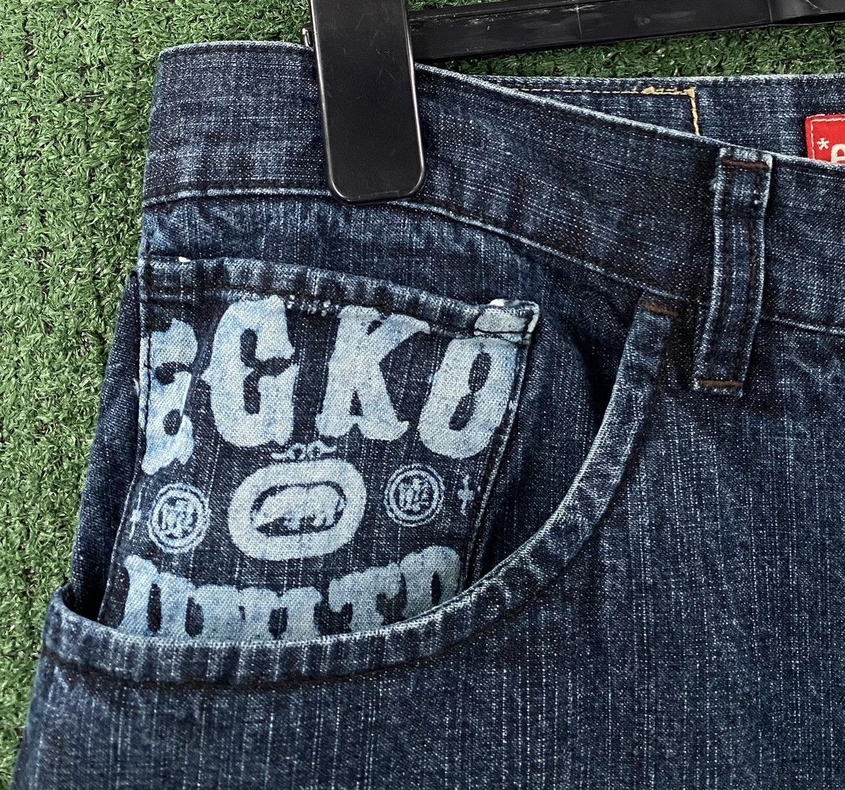 Ecko Unltd. Rare Ecko Unltd Dugout Logo Deep Pocket Baggy Jeans Sz 35 Size US 35 - 3 Thumbnail